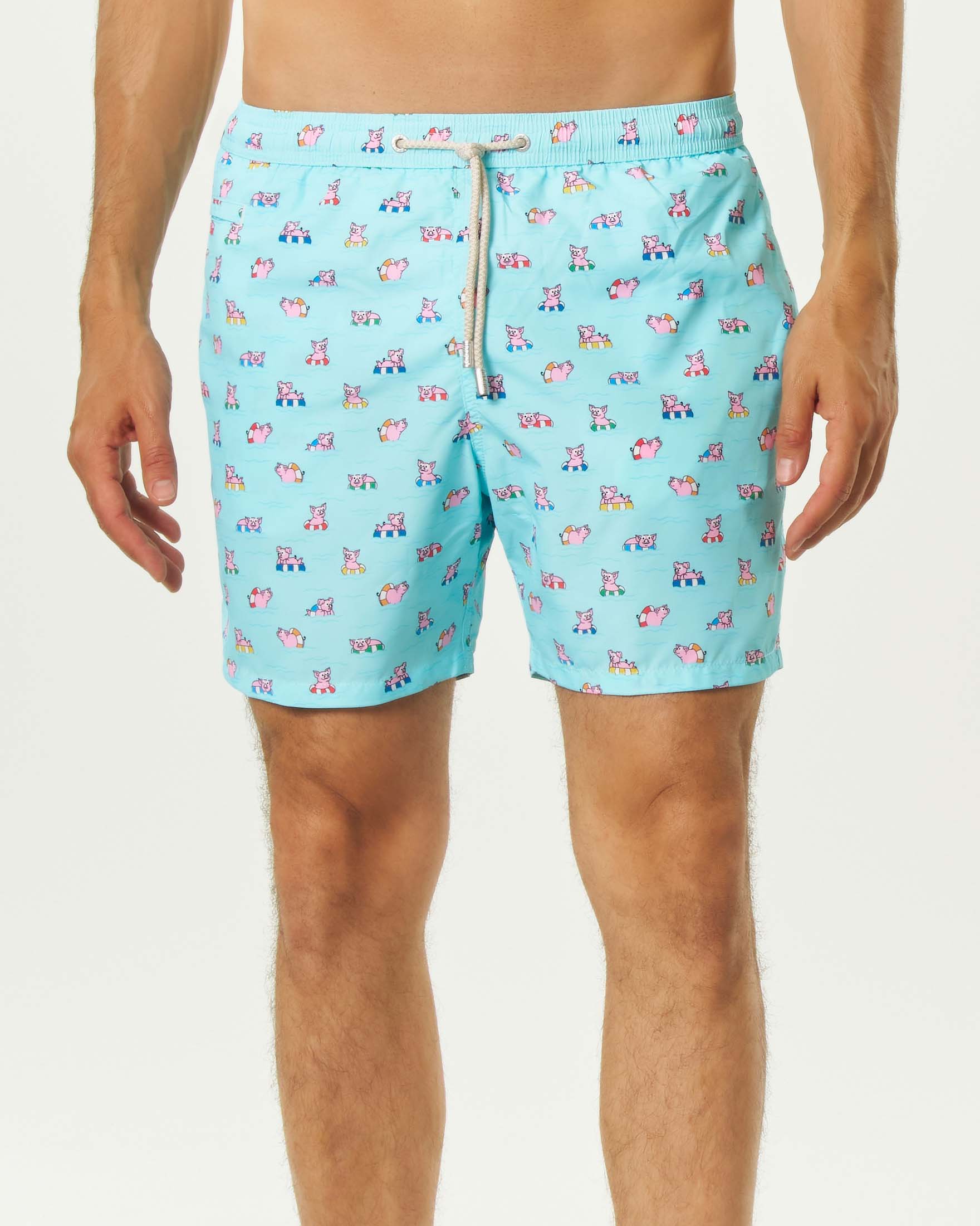 Boxer mare azzurro MC2 Saint Barth con stampa maialini