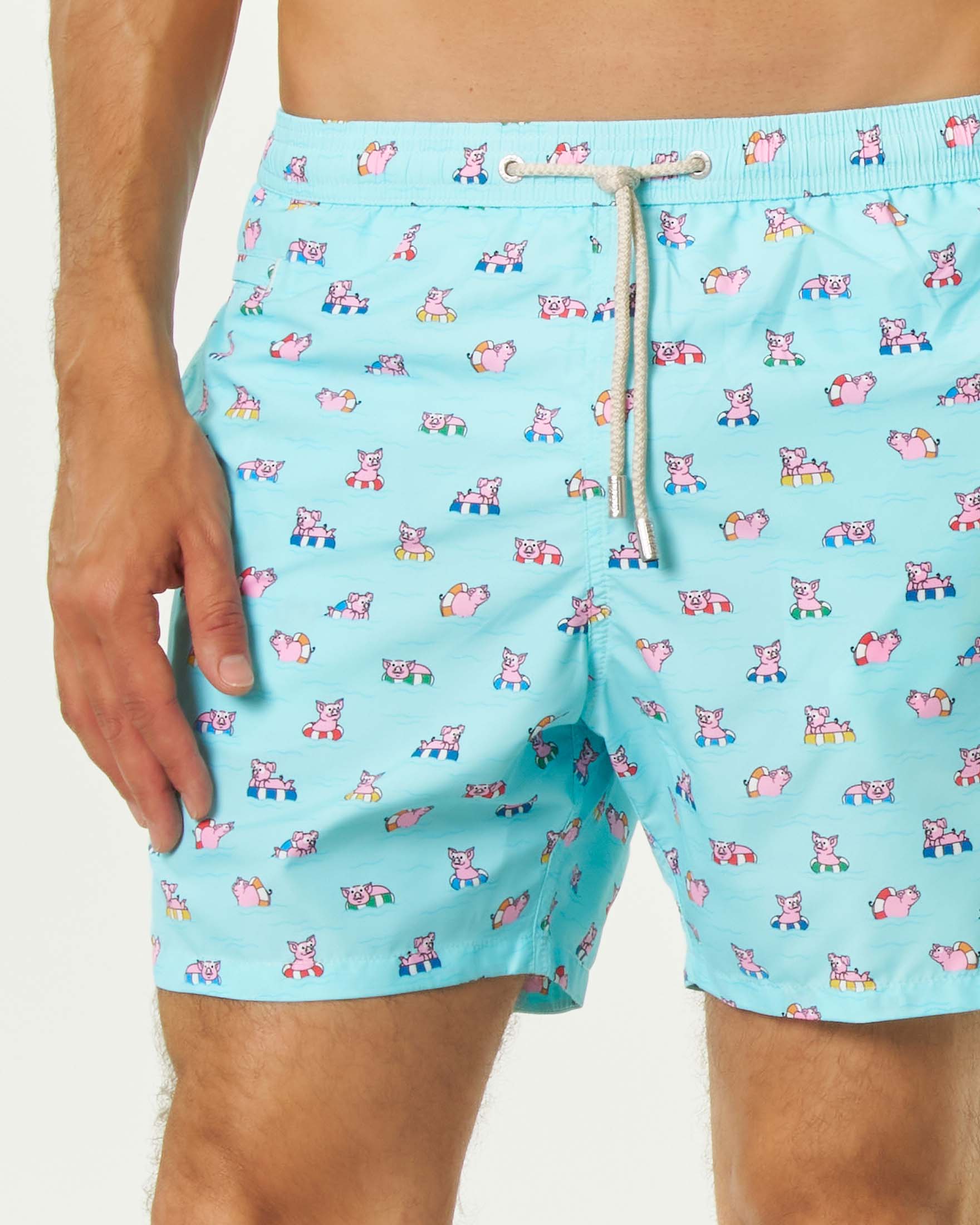 Boxer mare azzurro MC2 Saint Barth con stampa maialini image