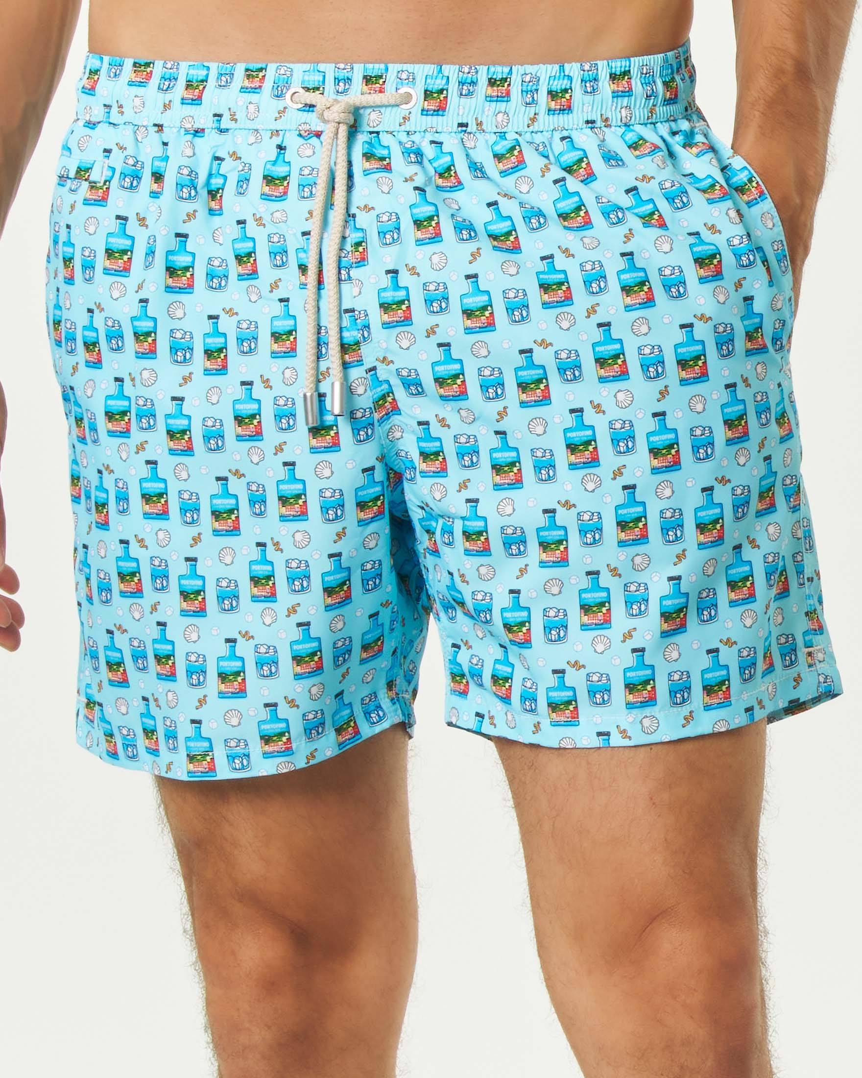 Boxer mare azzurro MC2 Saint Barth con stampa Portofino image