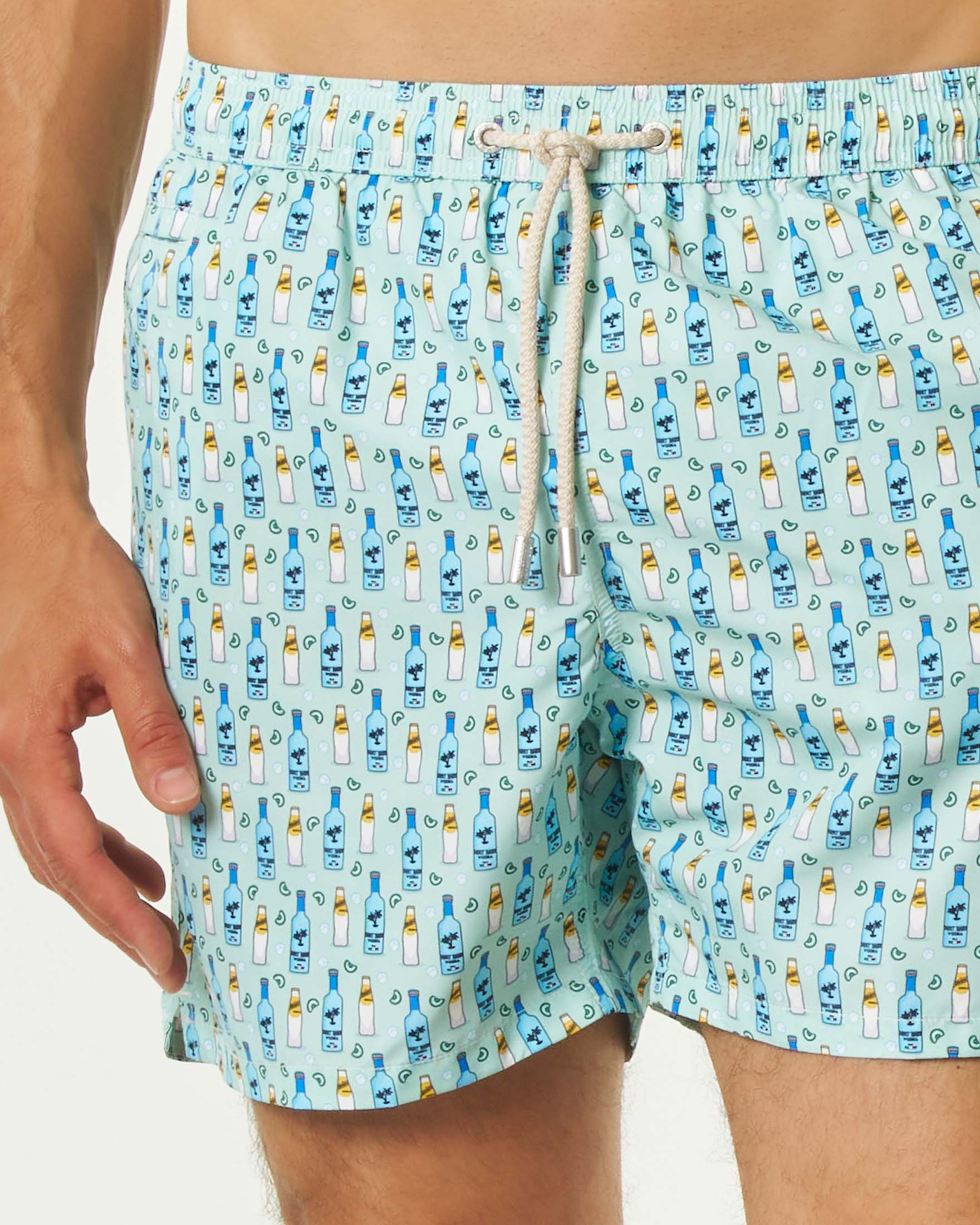 Boxer mare color acqua MC2 Saint Barth con stampa Vodka drink image