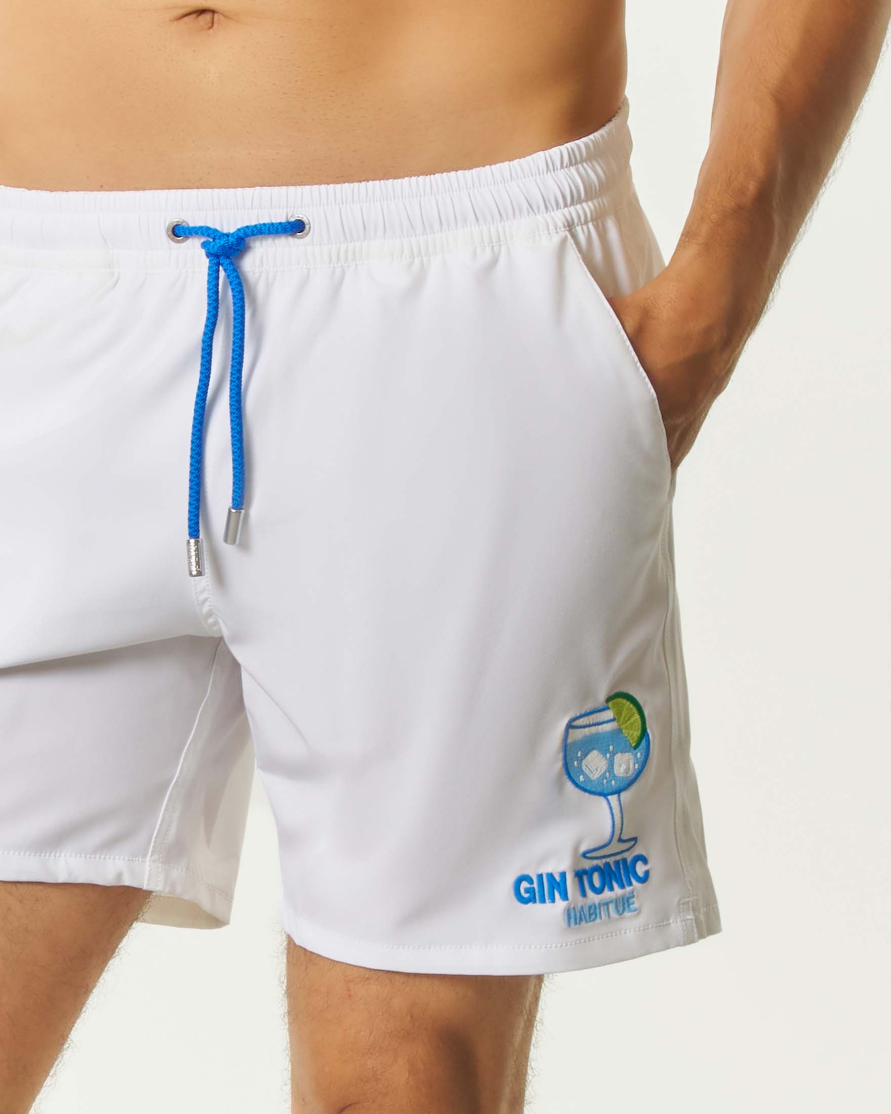 Boxer mare bianco MC2 Saint Barth con ricamo Gin Tonic Habitué image