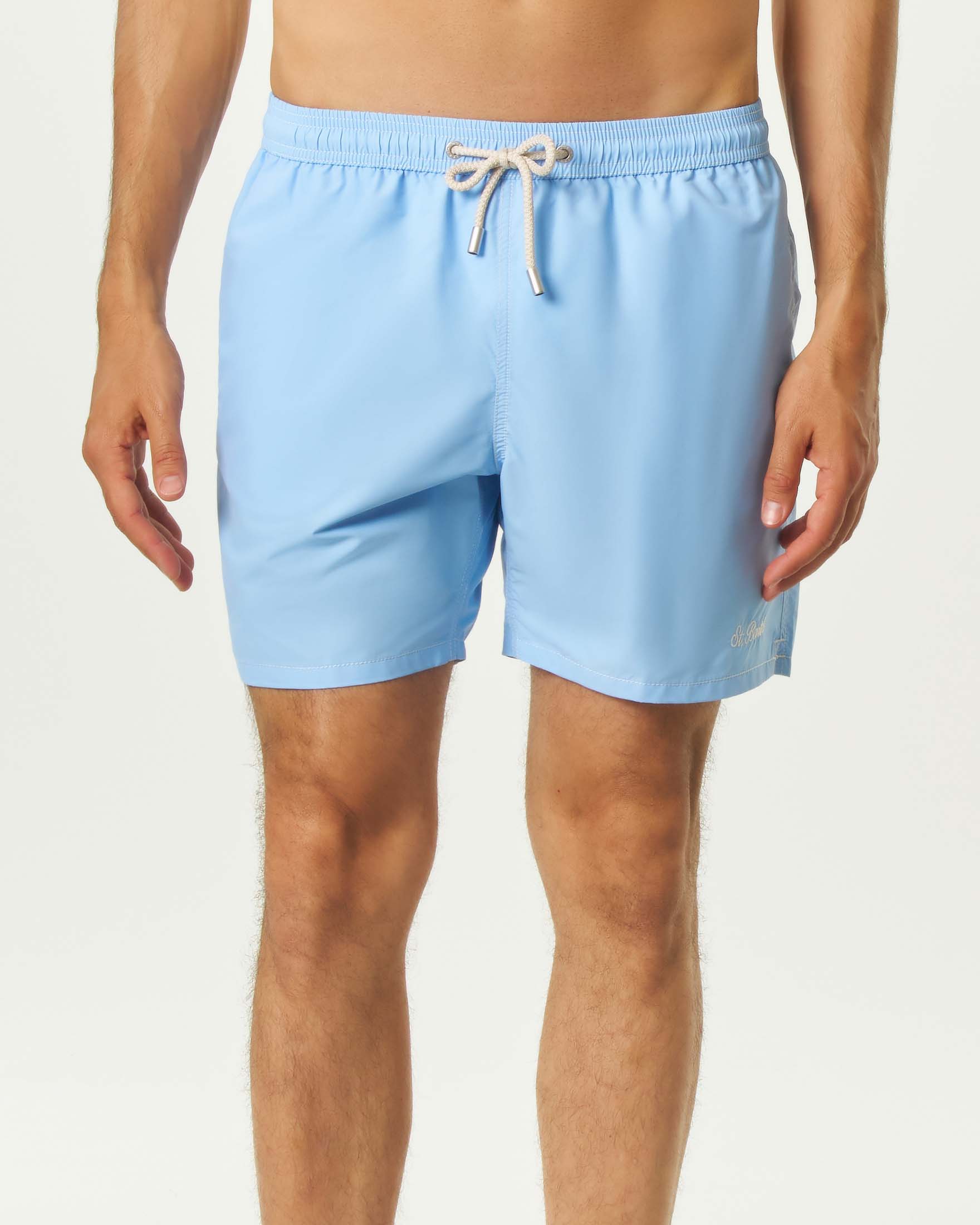 Boxer mare MC2 Saint Barth Patmos azzurro con cuciture a contrasto