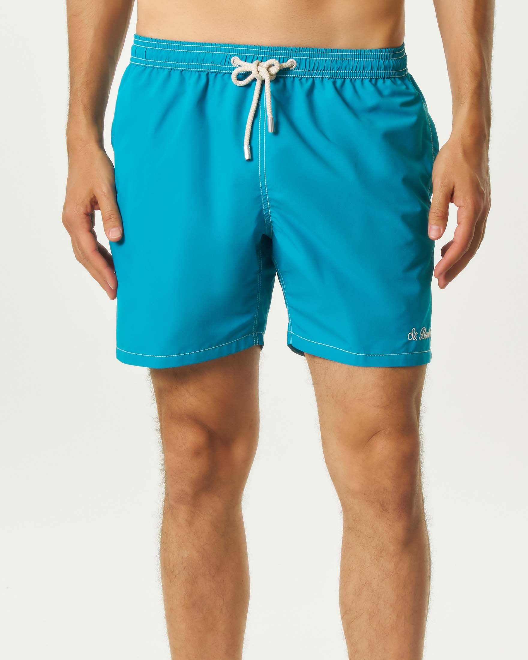 Boxer mare MC2 Saint Barth Patmos ottanio con cuciture a contrasto