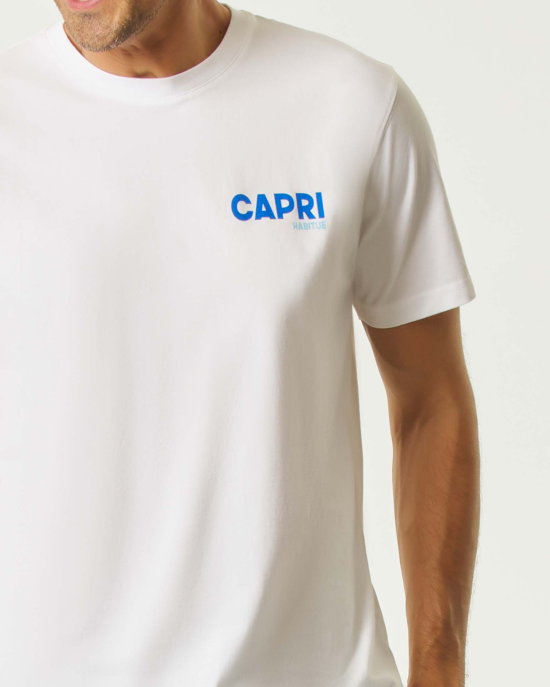 T-shirt MC2 Saint Barth bianca mezza manica con stampa grafica Capri fronte e retro image