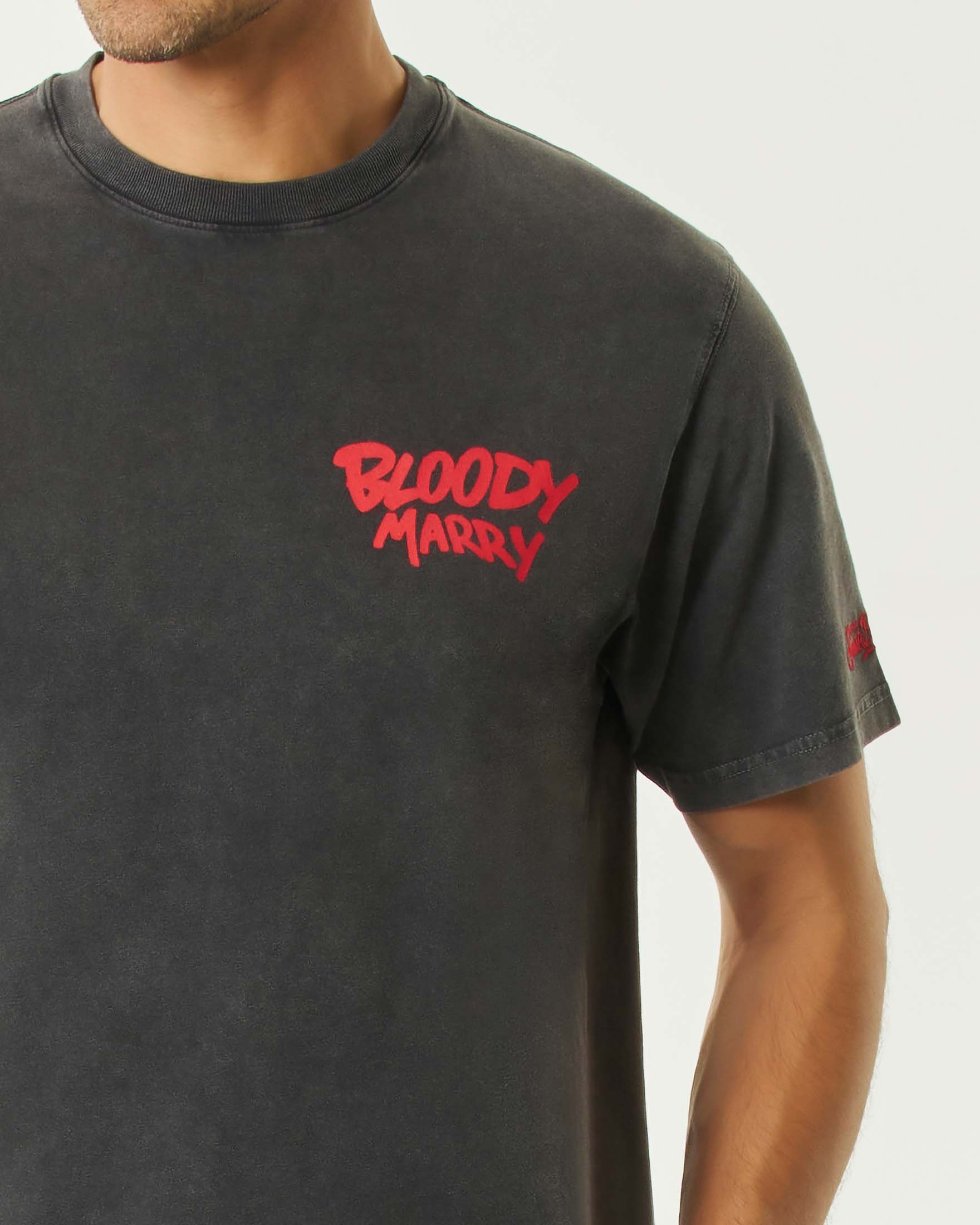 T-shirt MC2 Saint Barth antracite mezza manica con stampa Bloody Marry fronte e retro image