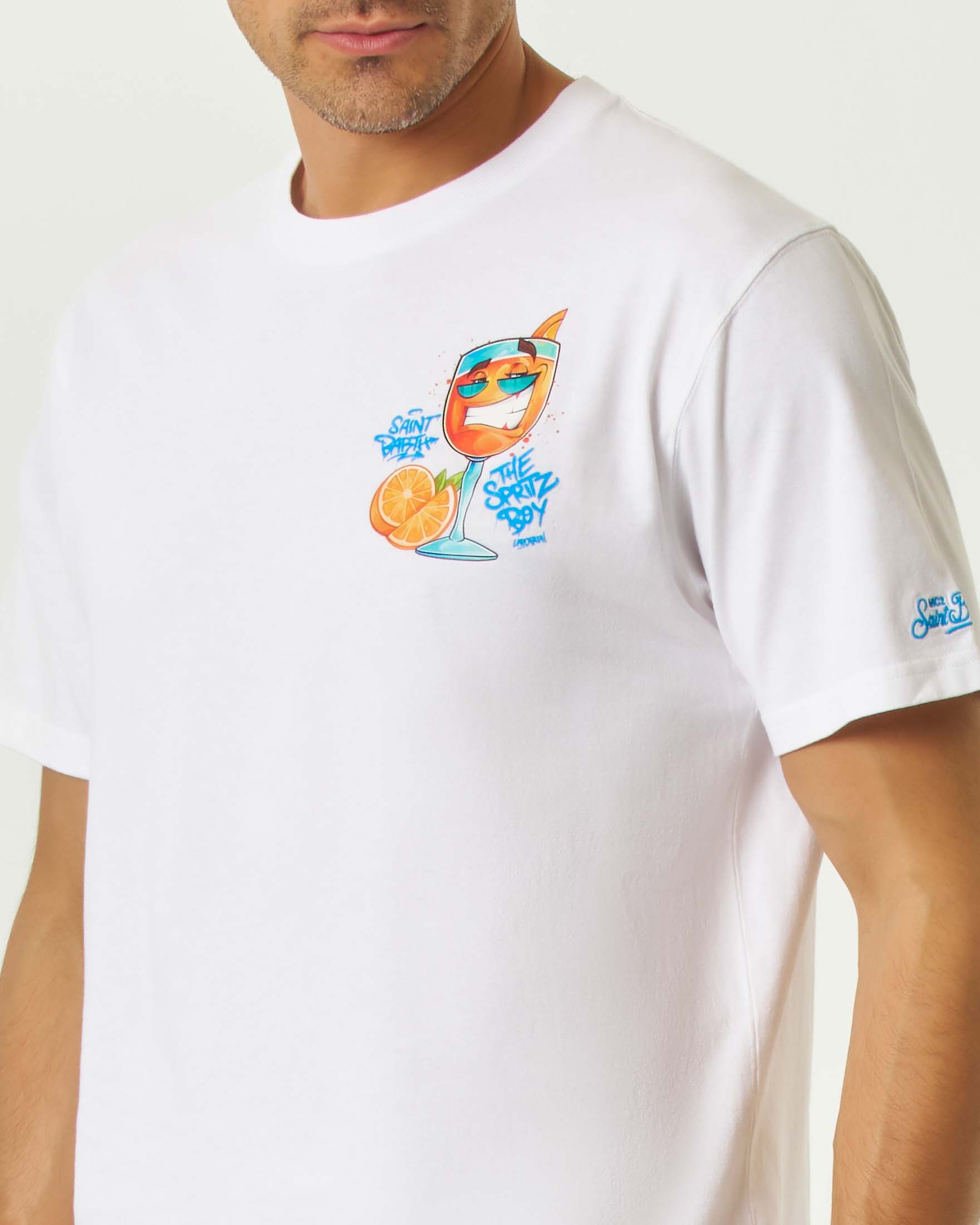T-shirt MC2 Saint Barth antracite mezza manica con stampa Spritz Boy fronte e retro image