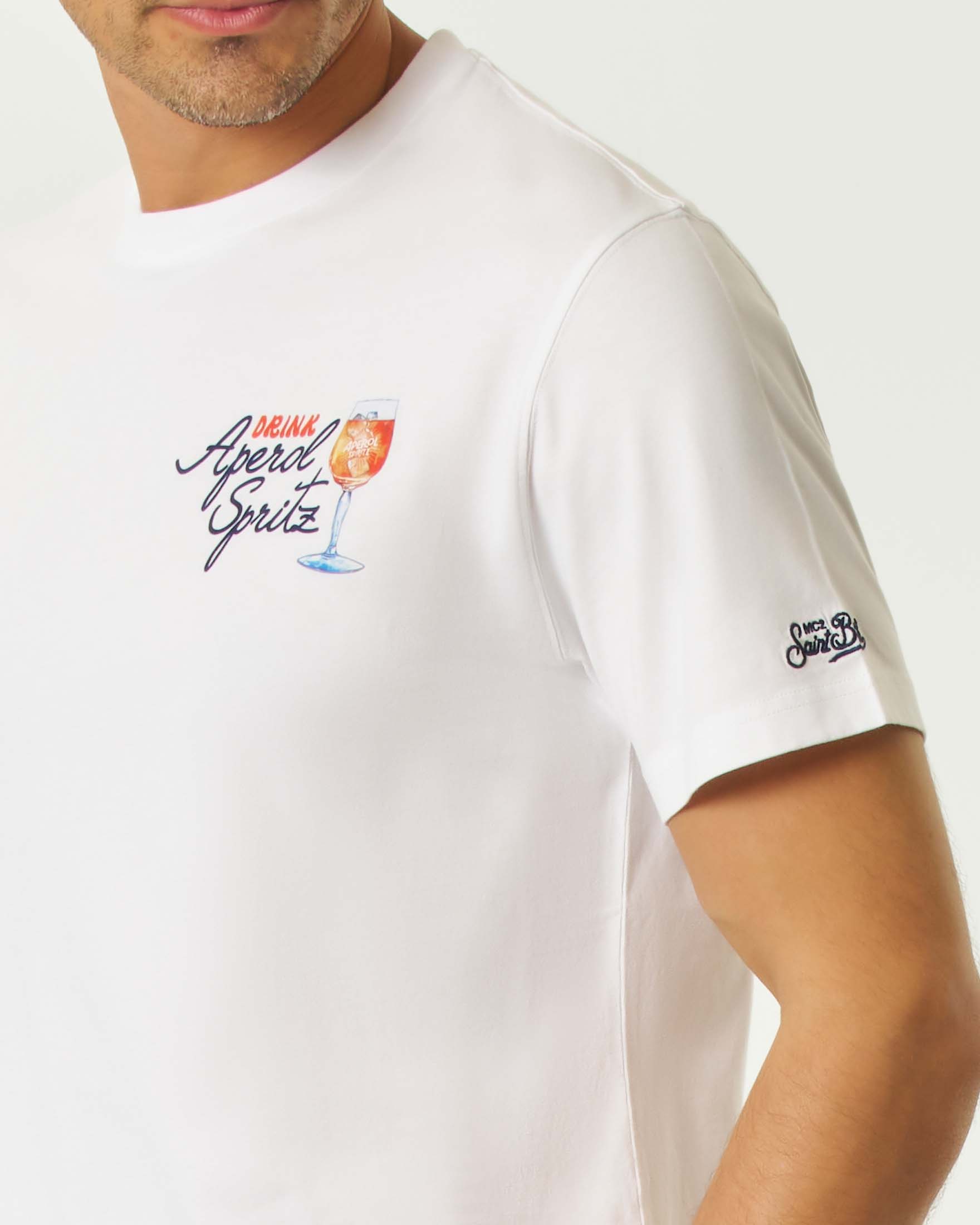 T-shirt MC2 Saint Barth antracite mezza manica con stampa Drink Aperol Spritz fronte e retro image