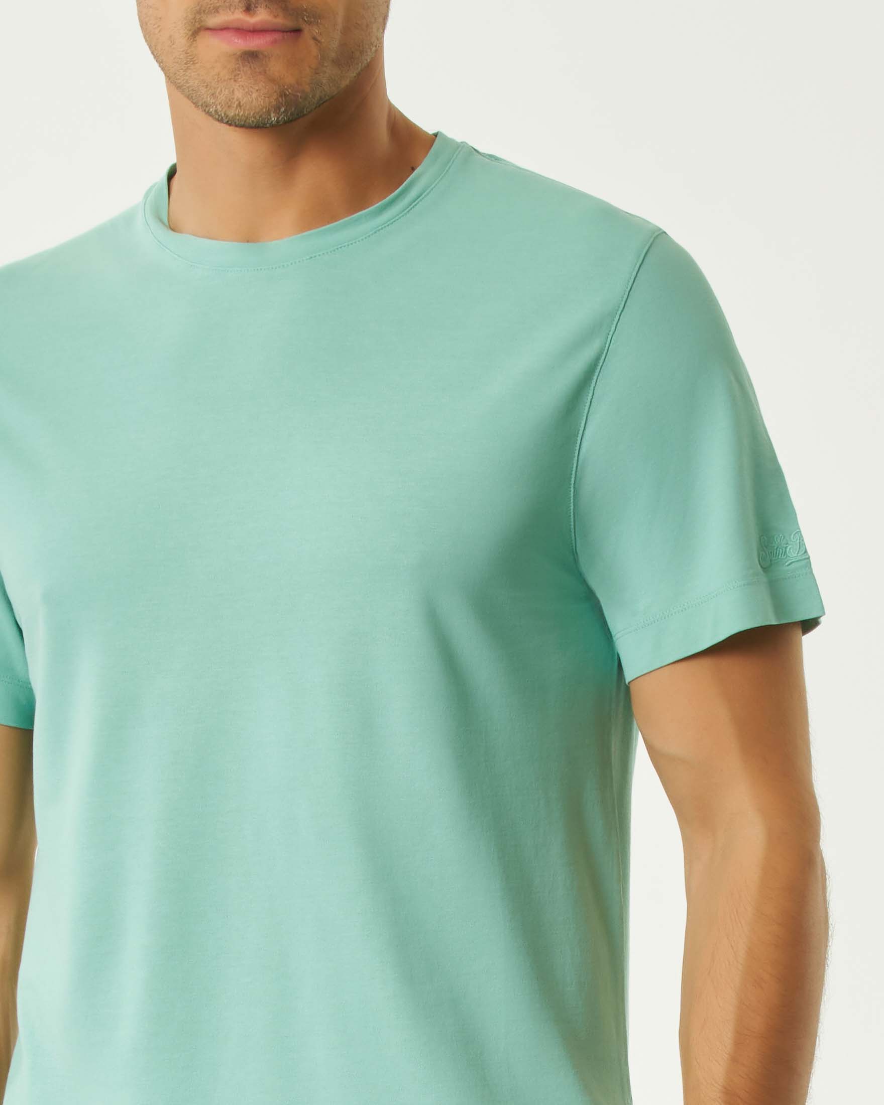 T-shirt MC2 Saint Barth verde acqua in crepe di puro cotone image