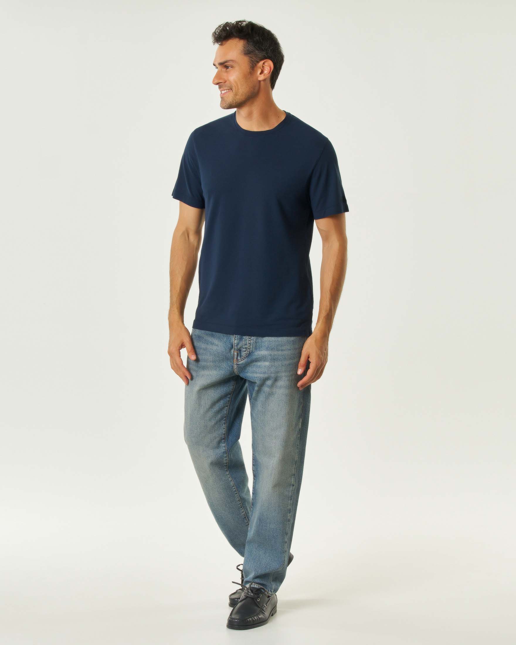 T-shirt MC2 Saint Barth blu in crepe di puro cotone image