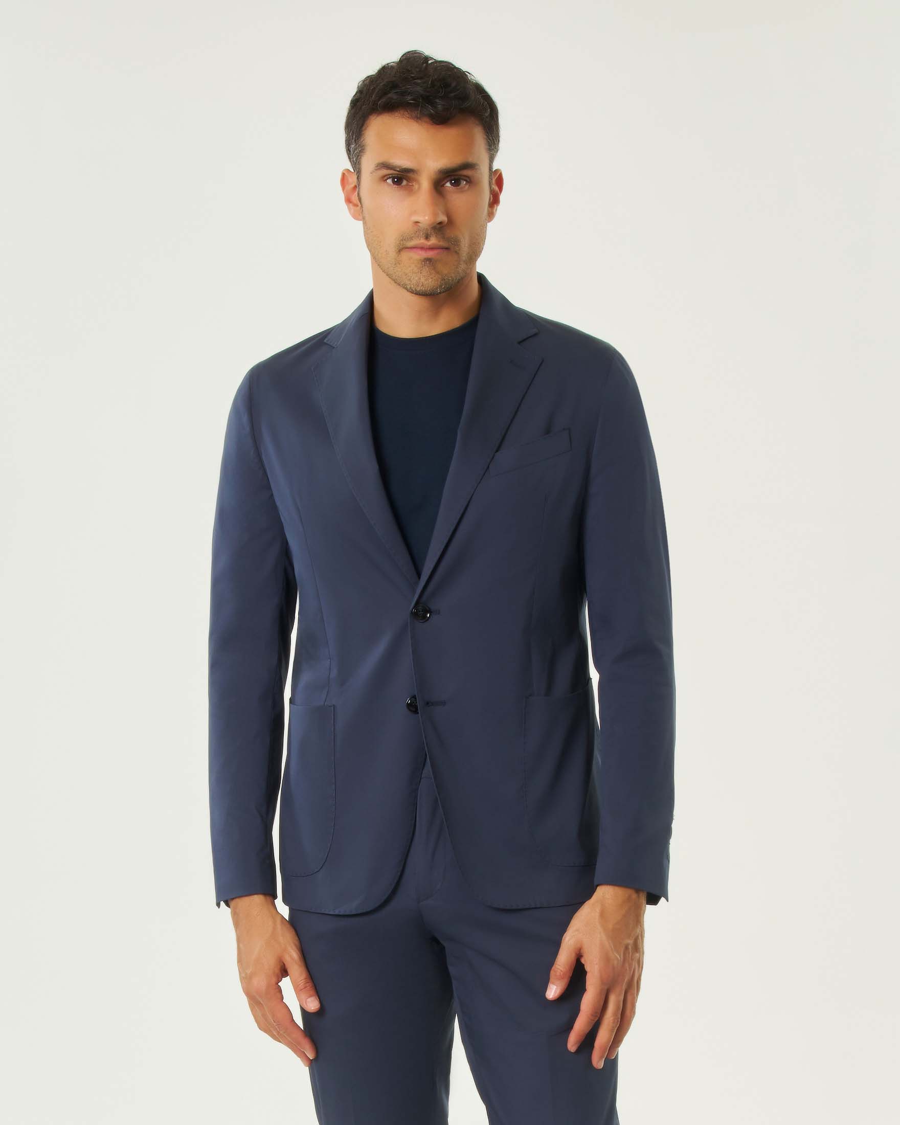Abito Paul Baker blu in tessuto tecnico leggero di cotone stretch image