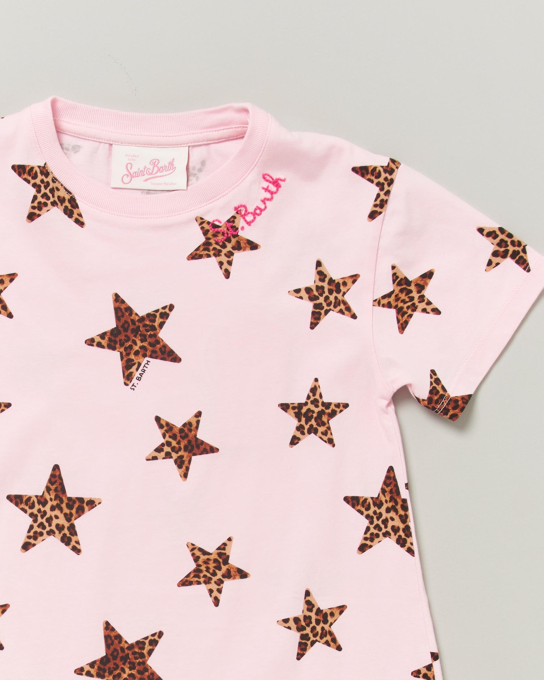 Abito copricostume MC2 Saint Barth rosa con stelle leopardate image
