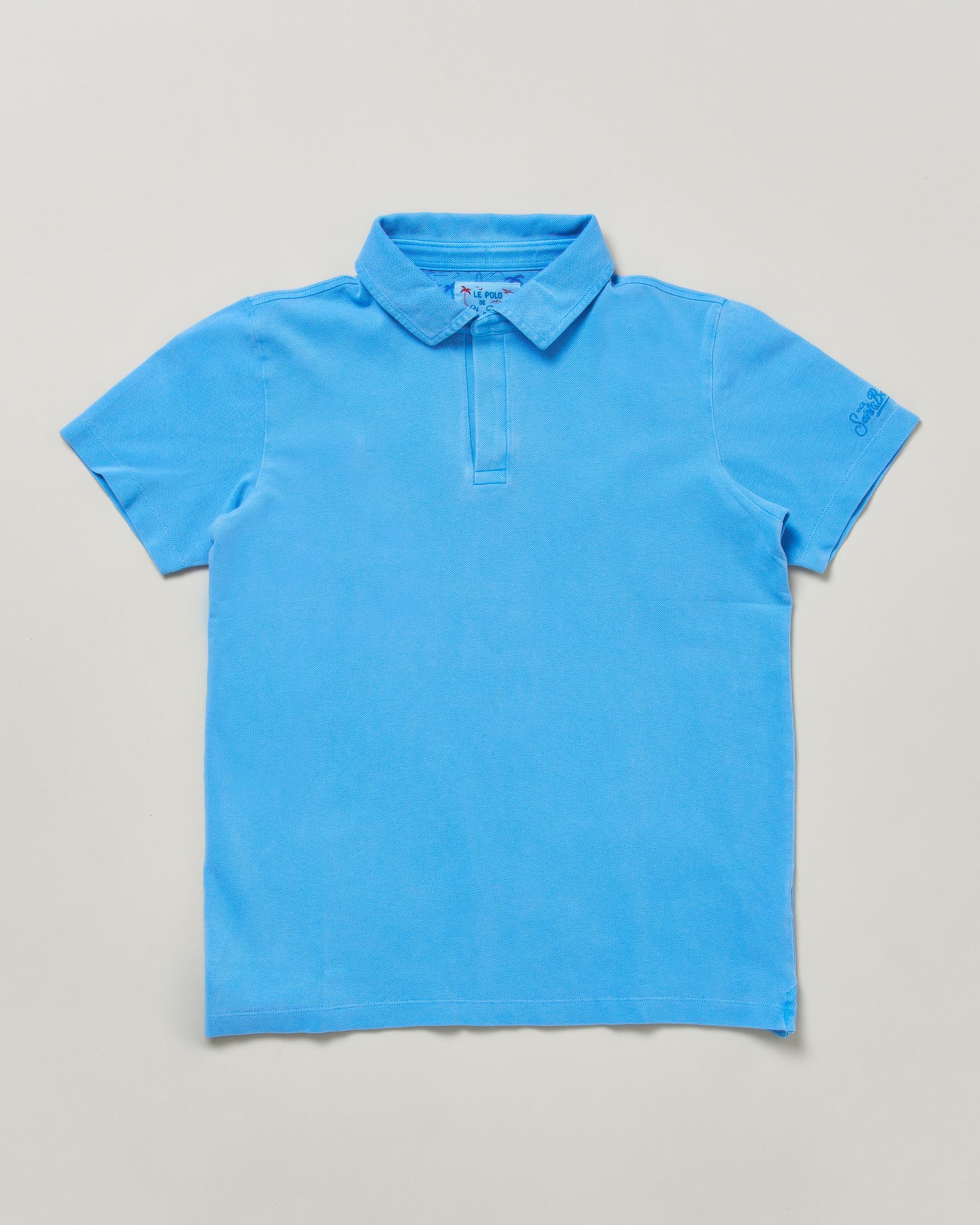 Polo turchese MC2 Saint Barth in misto cotone stretch