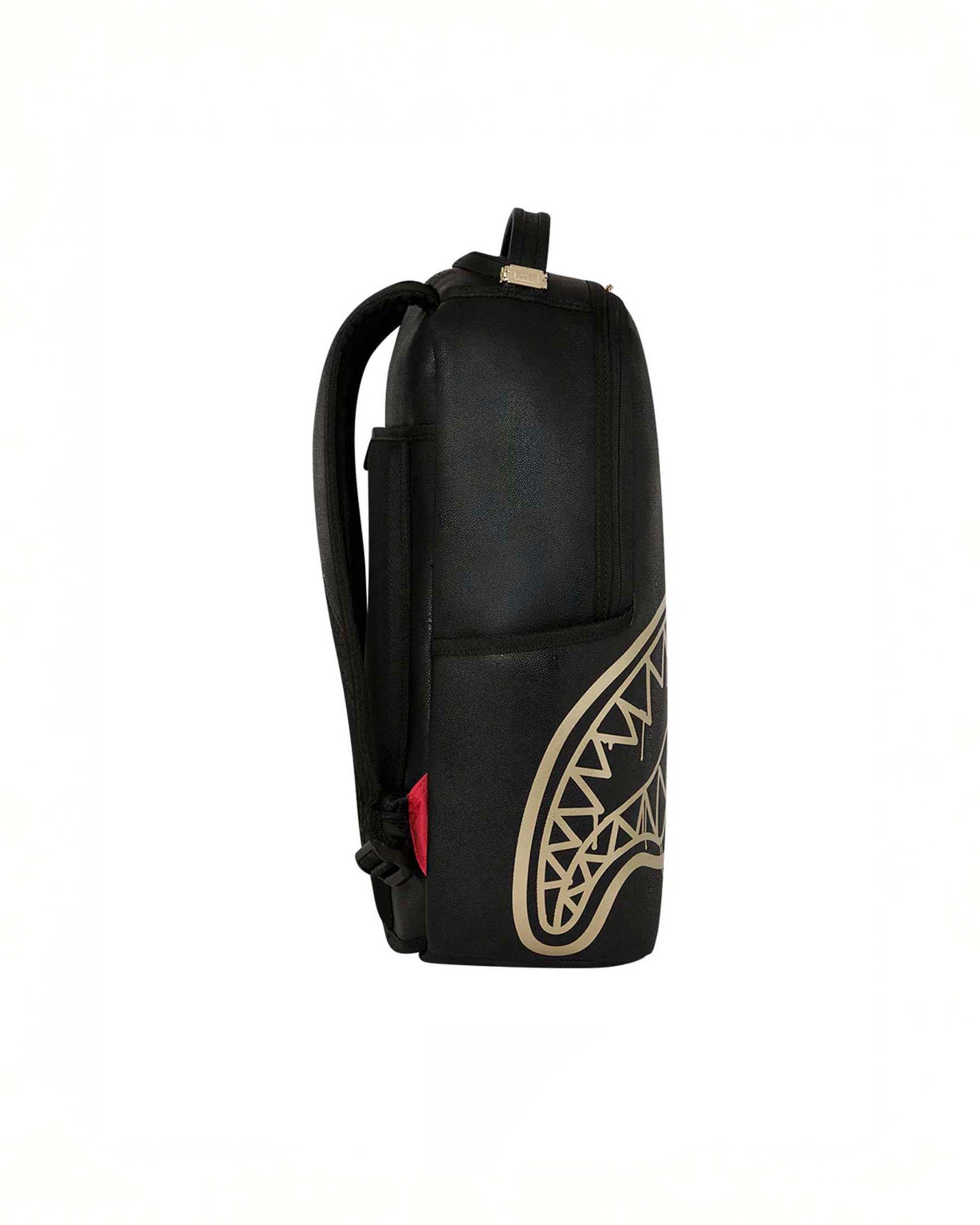 Zaino Sprayground That Gold in similpelle martellata con fauci di squalo oro image