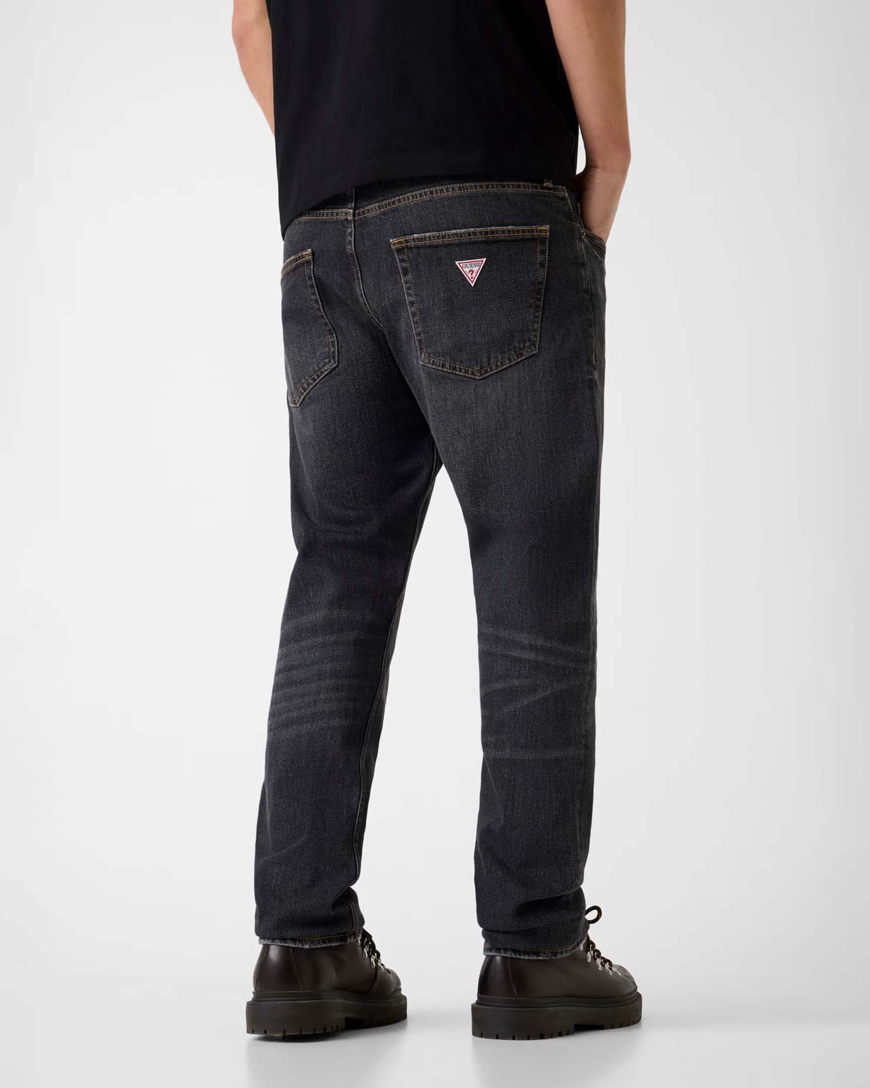 Guess Jeans slim lavaggio nero in cotone elasticizzato con baffature image