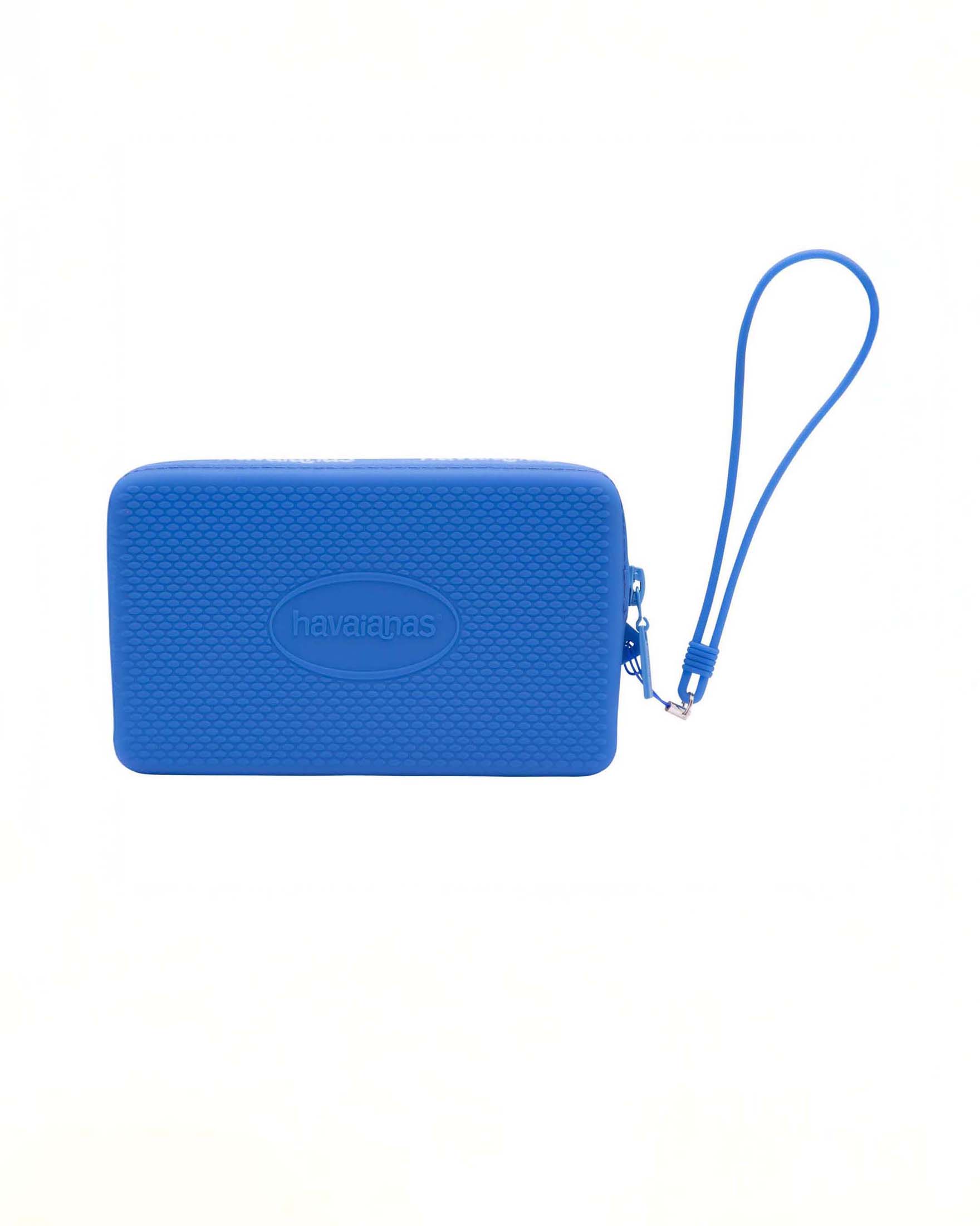 Mini Bag blu royal a lavorazione grana di riso e maxi logo impresso tono su tono