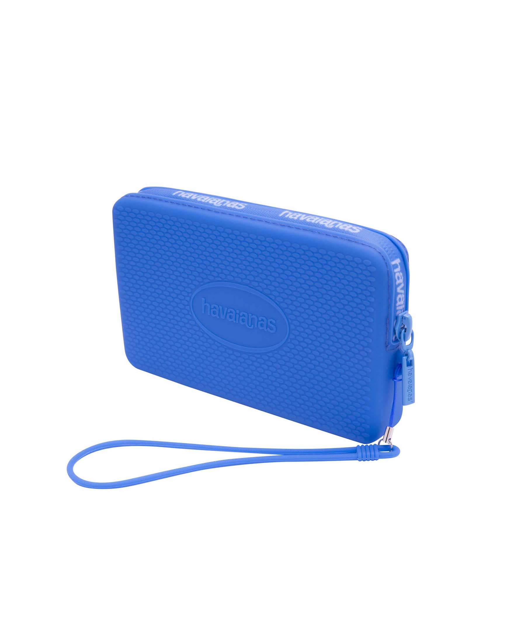 Mini Bag blu royal a lavorazione grana di riso e maxi logo impresso tono su tono image