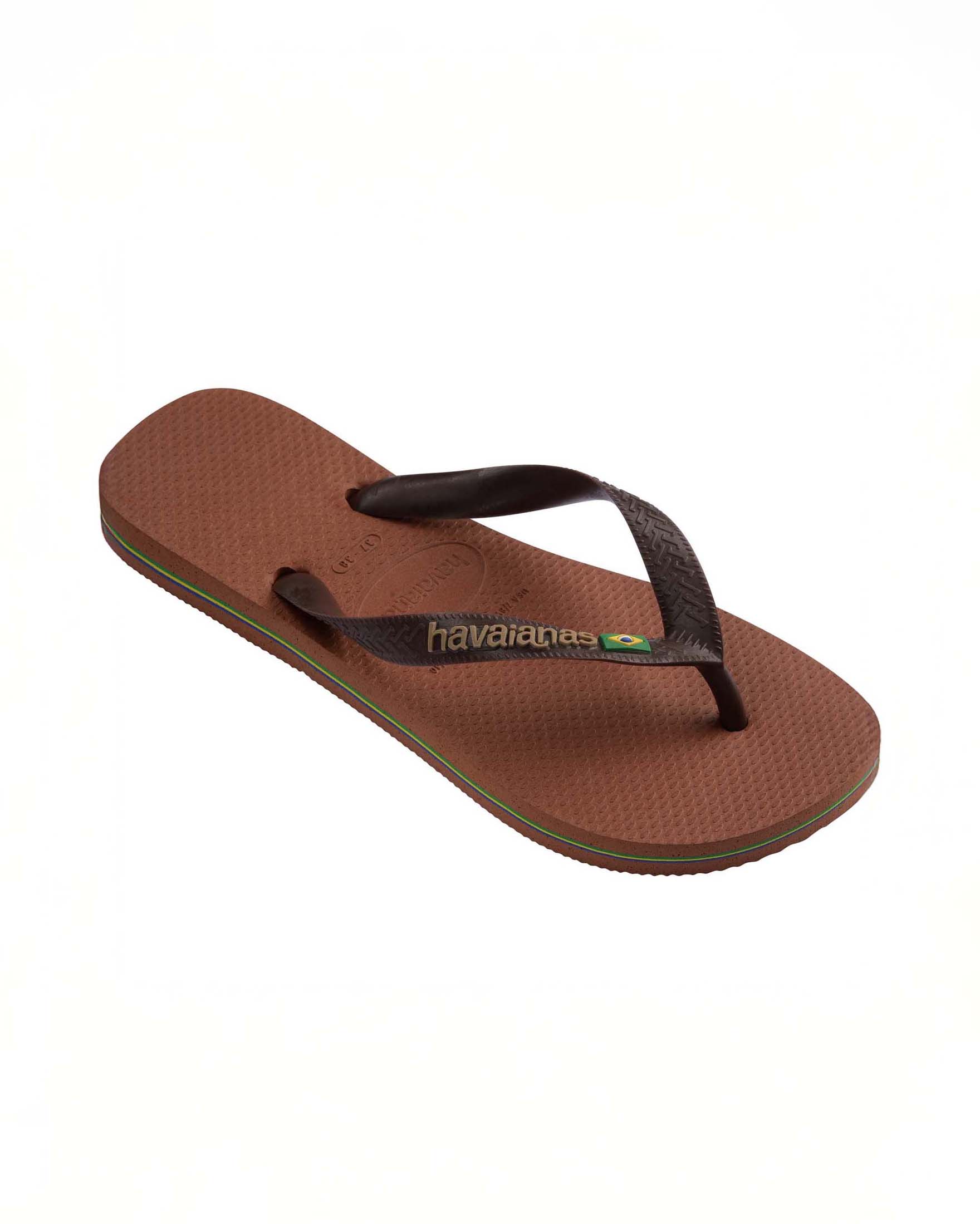 Havaianas Brasil Logo color caffè con fascetta marrone