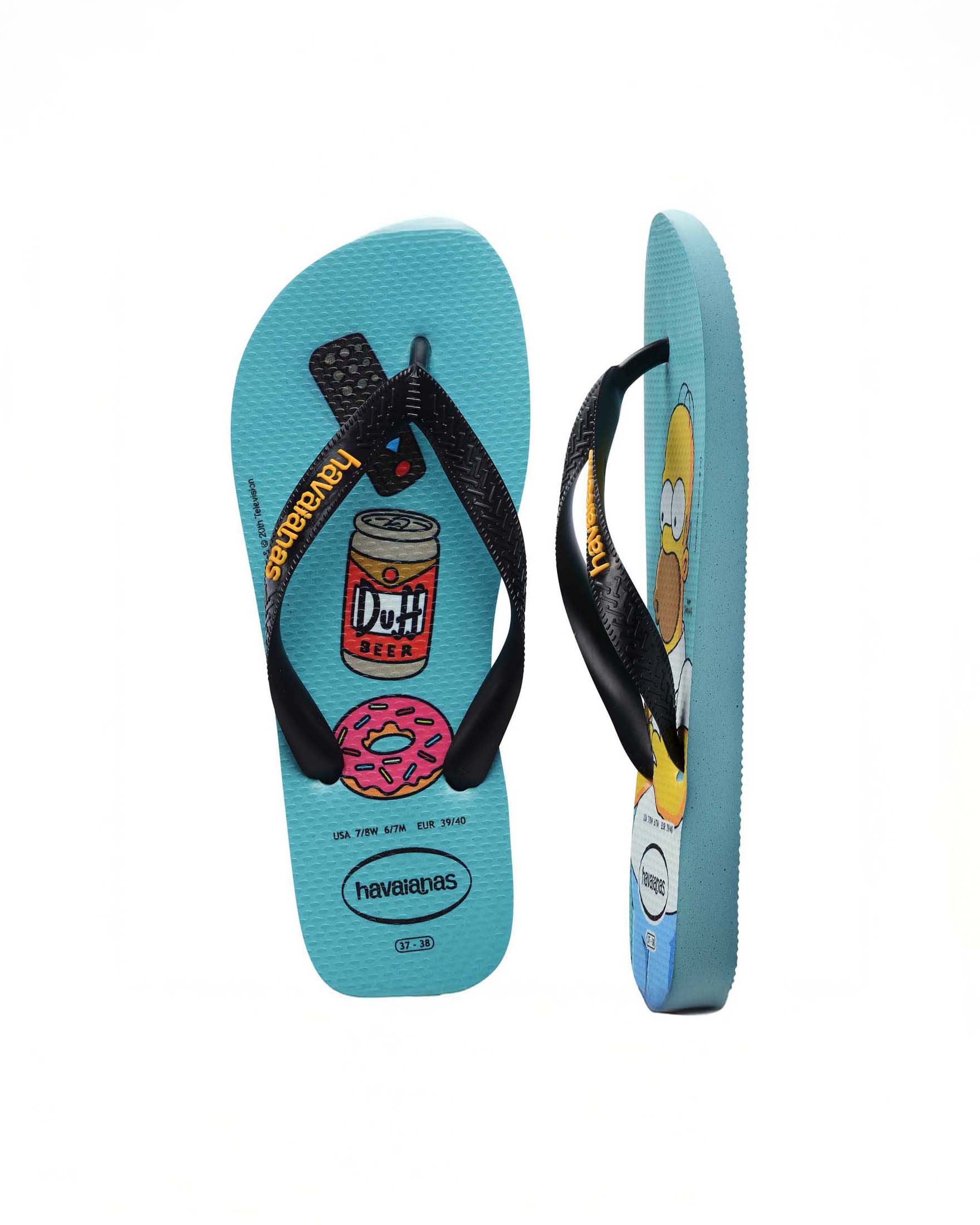 Havaianas azzurra con grafica Simpson e fascetta blu