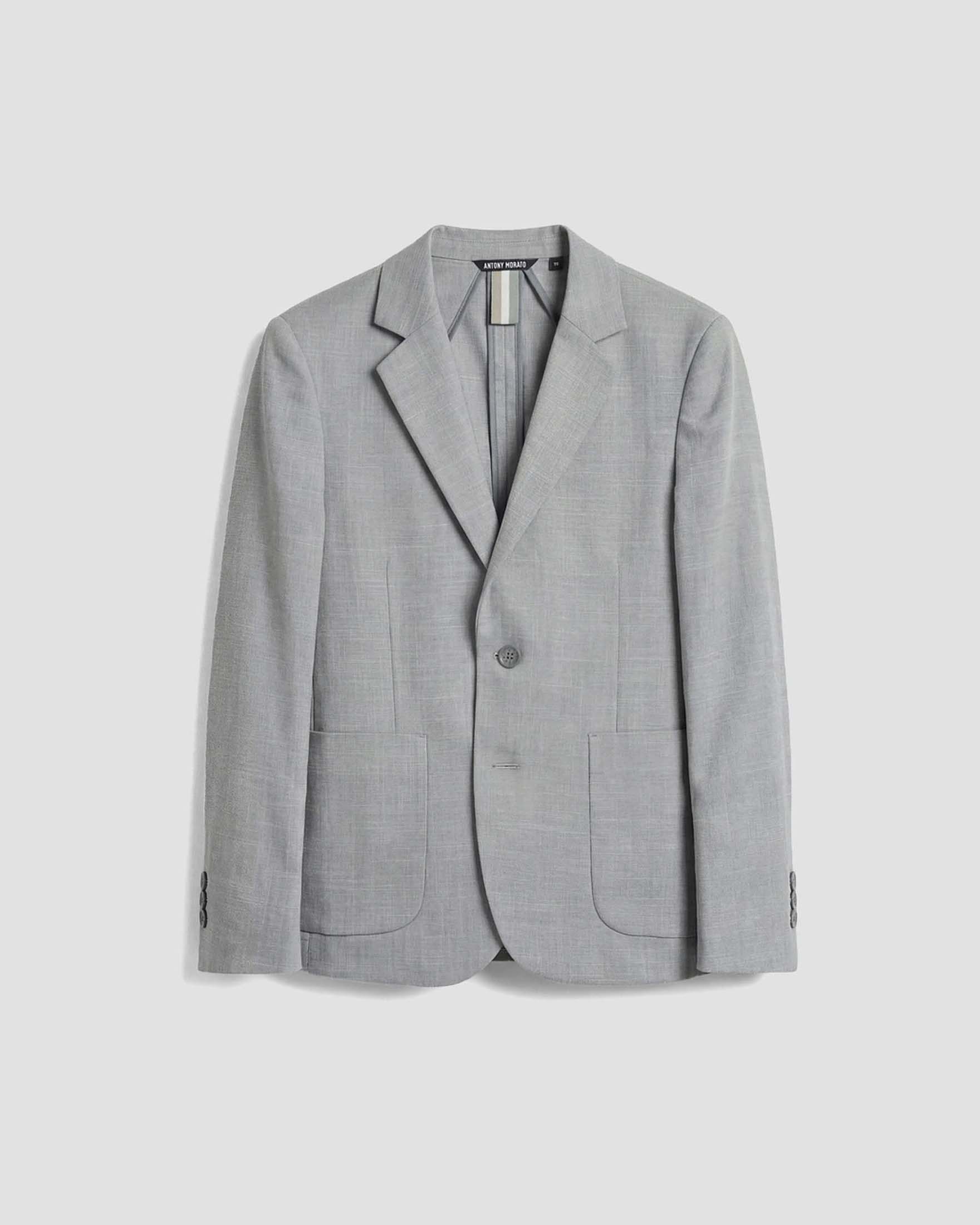 Blazer Antony Morato in grisaglia di misto viscosa color verde agave monopetto