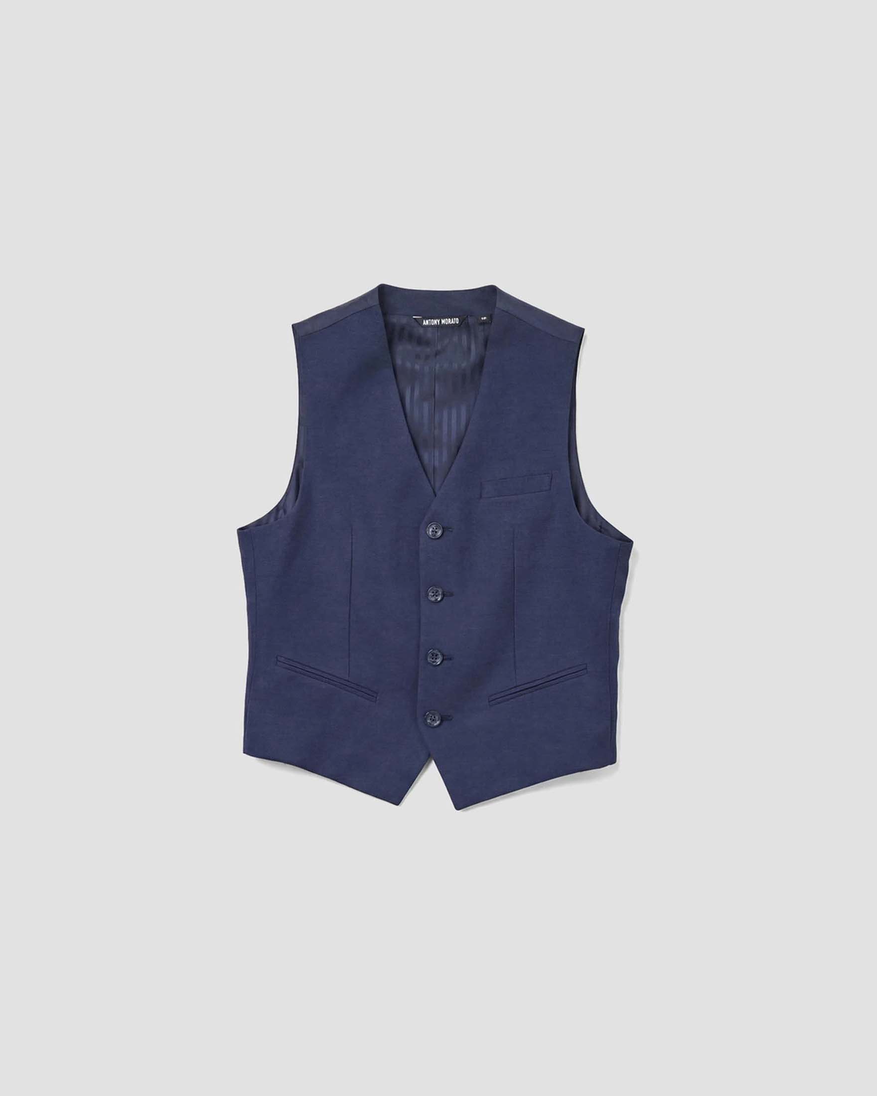 Gilet Antony Morato blu in misto lino