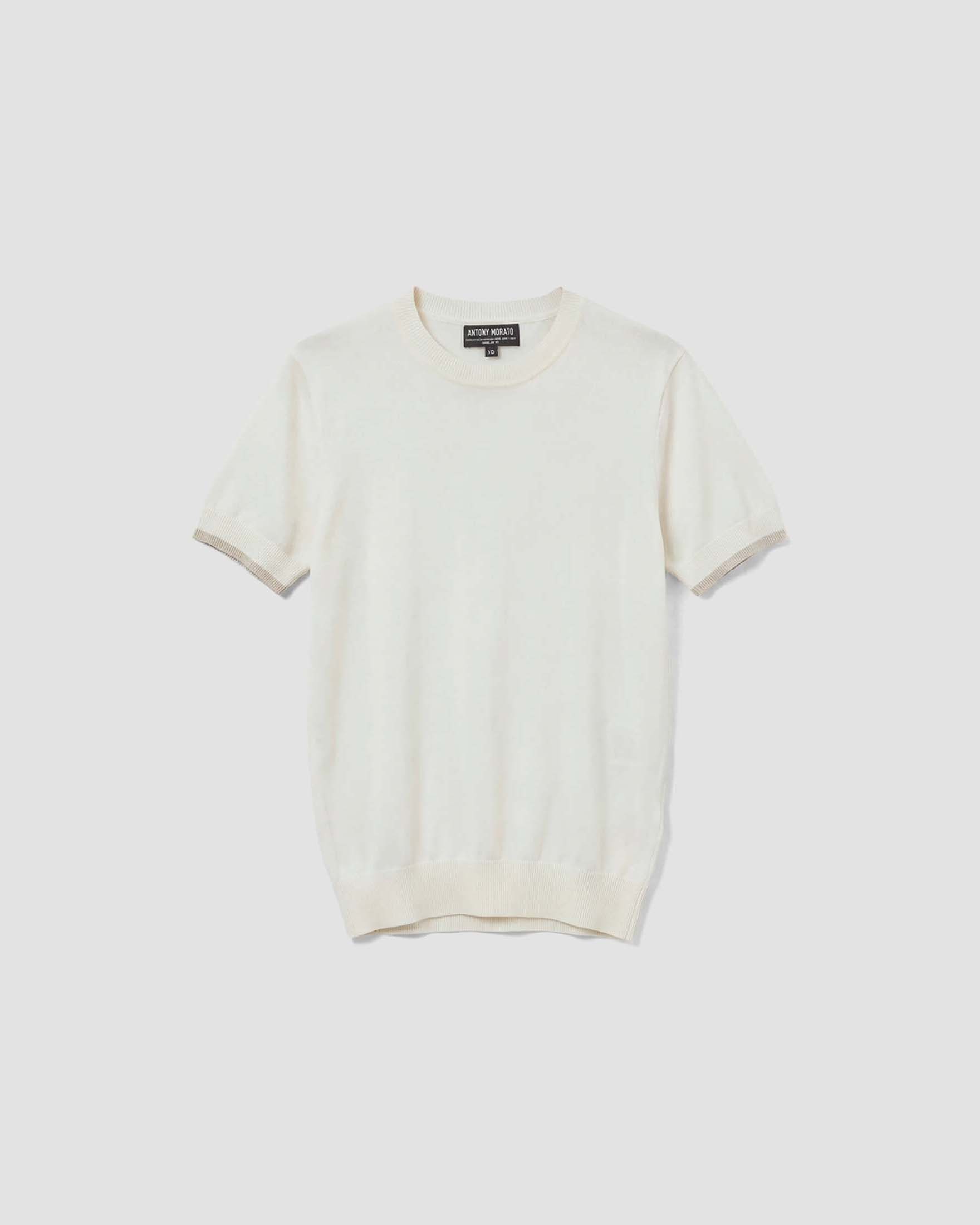 T-shirt Antony Morato in filo di misto cotone color crema