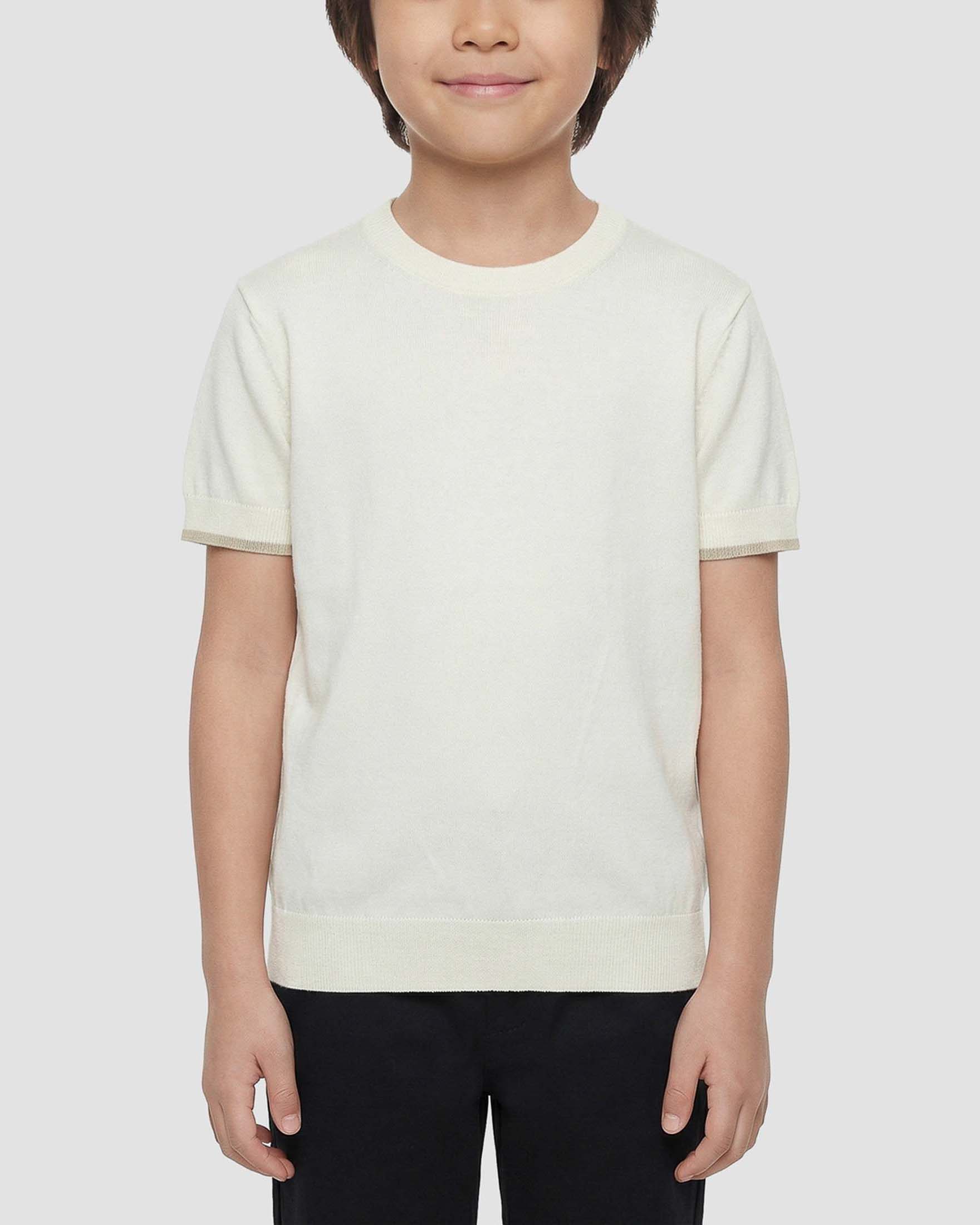 T-shirt Antony Morato in filo di misto cotone color crema image