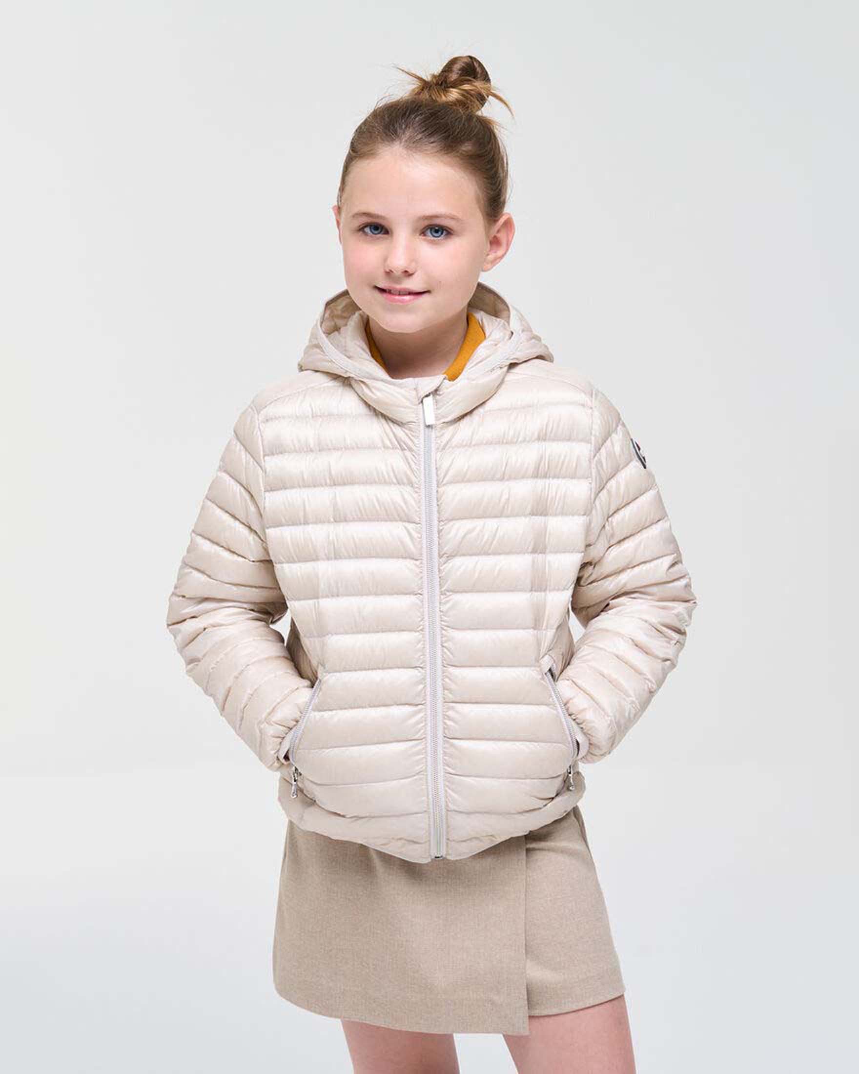 Piumino Colmar avorio in nylon imbottito e trapuntato con cappuccio
