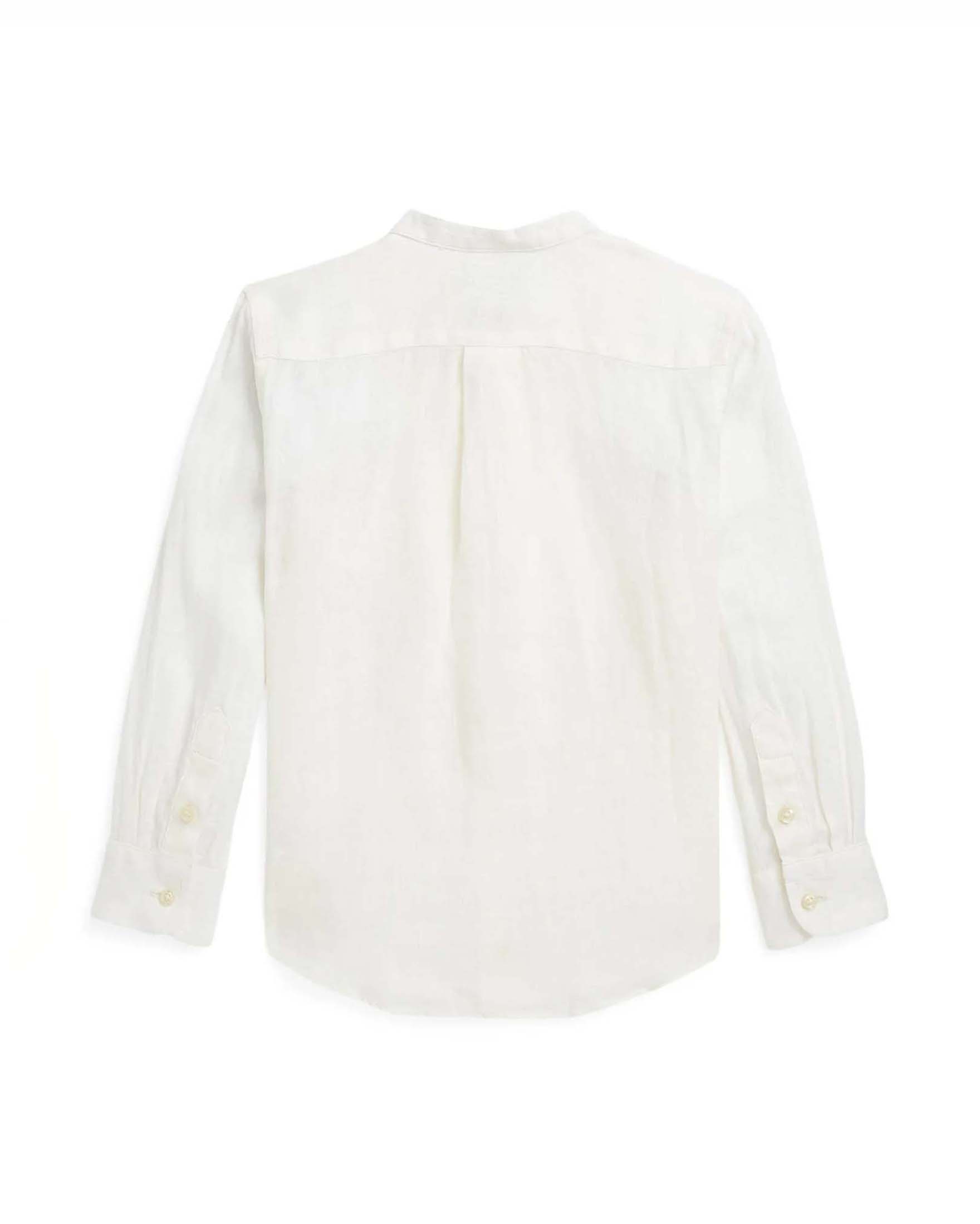 Camicia bianca Polo Ralph Lauren Junior modello coreana in puro lino image