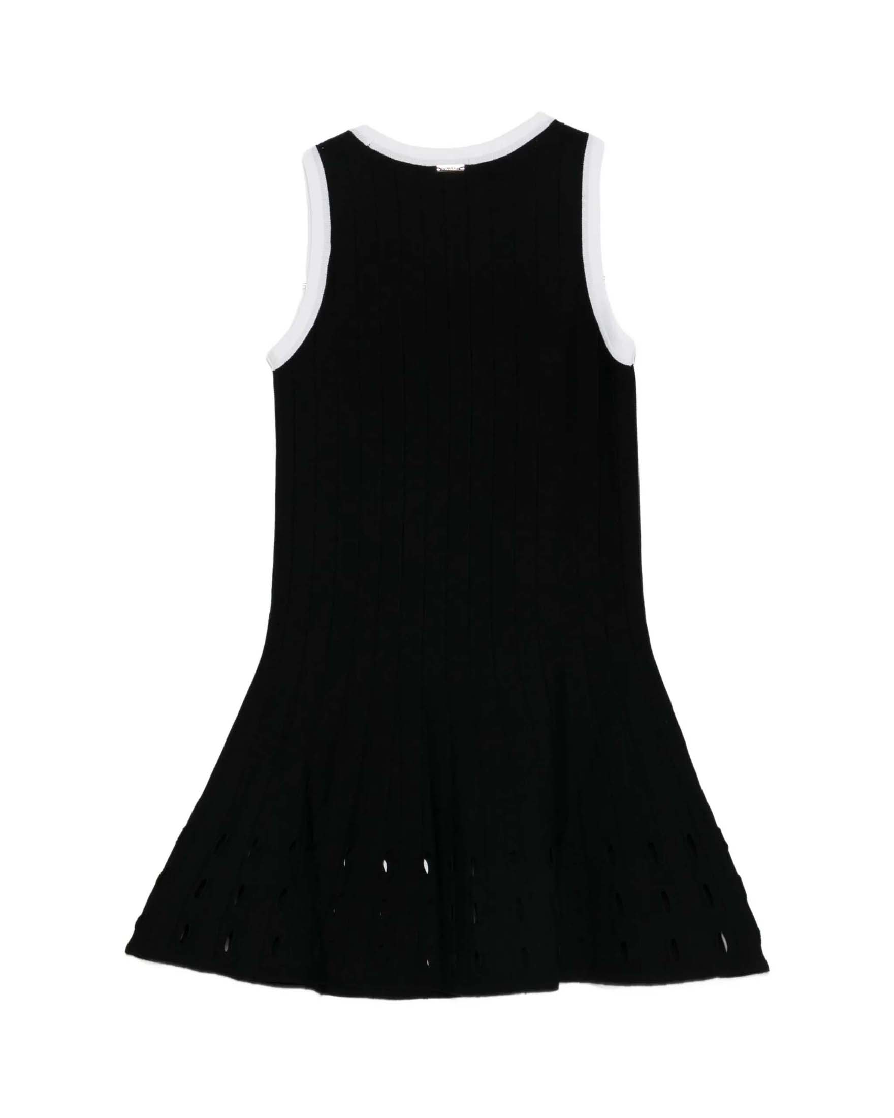 Abito nero Twinset in misto viscosa tricot stretch con cut out image