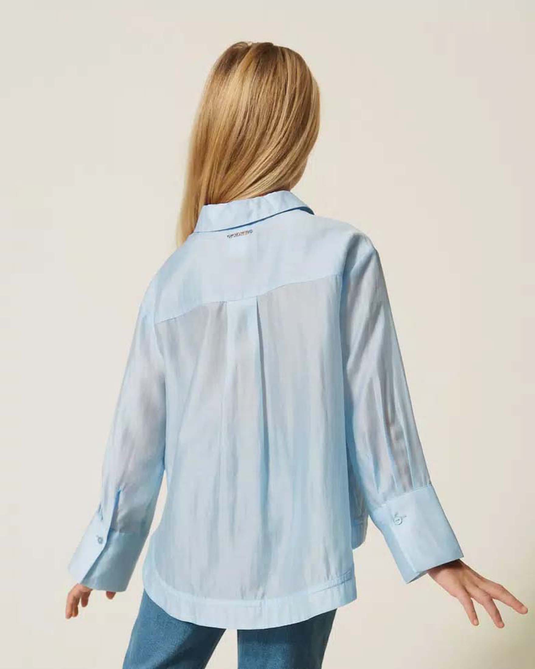 Camicia azzurra Twinset in tessuto voile image