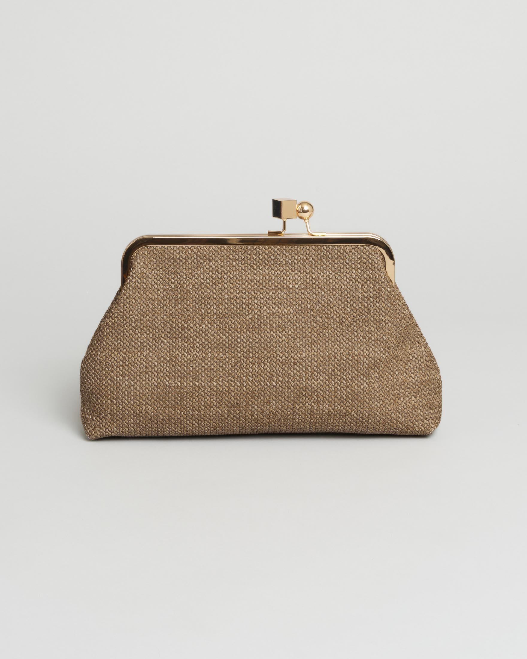 Borsa a mano Anna Cecere color caffè con chiusura laterale