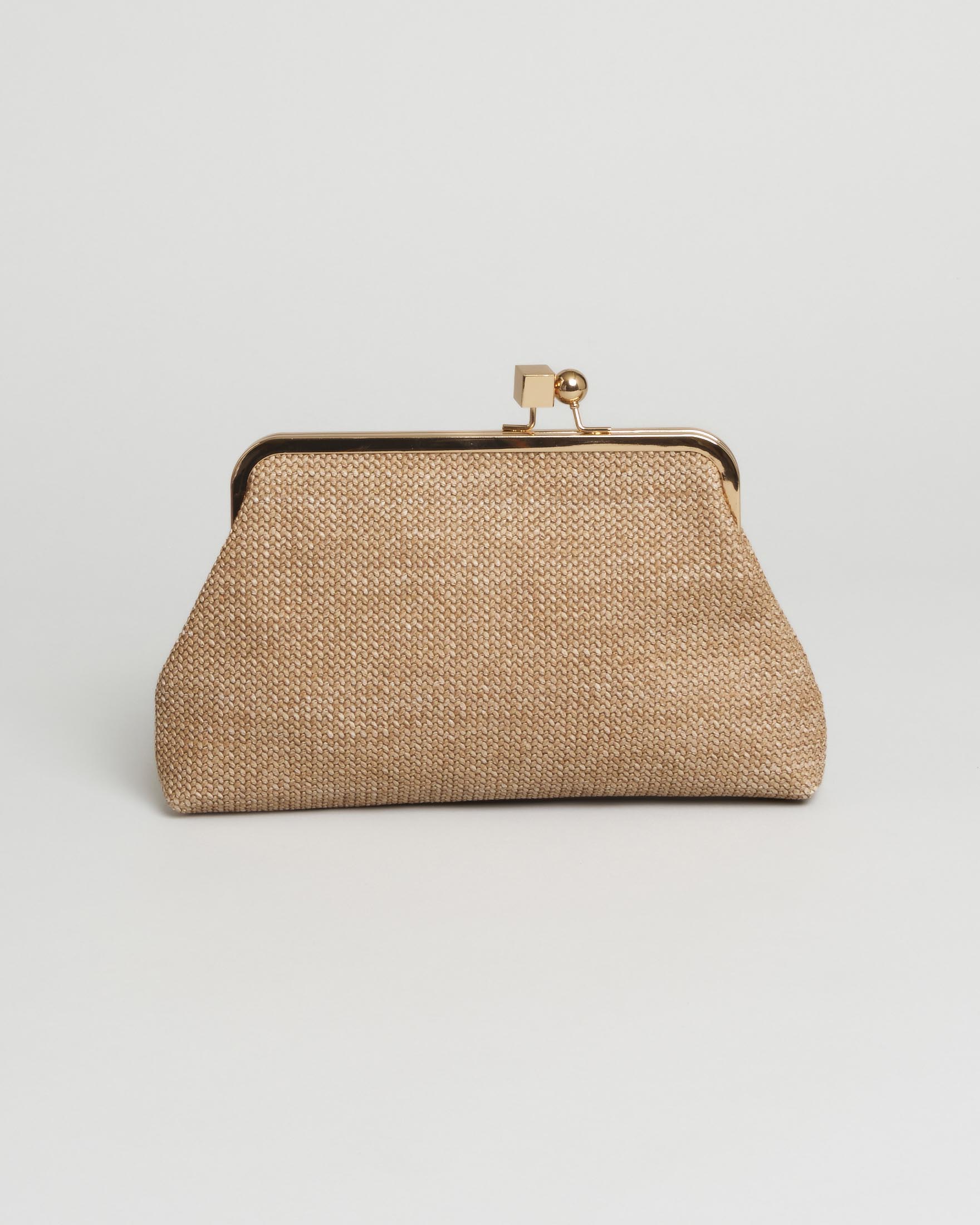 Borsa a mano Anna Cecere color naturale con chiusura laterale