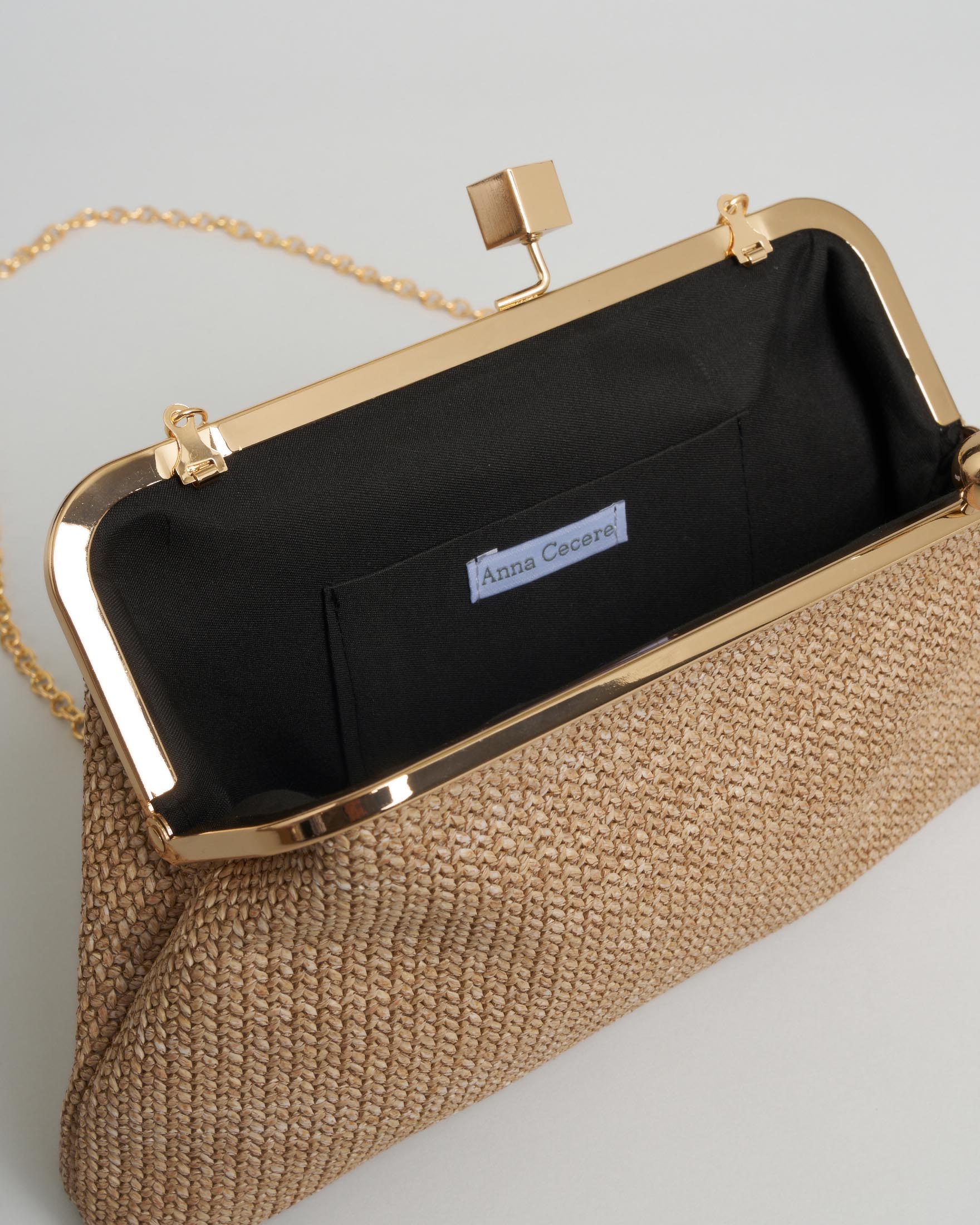 Borsa a mano Anna Cecere color naturale con chiusura laterale image
