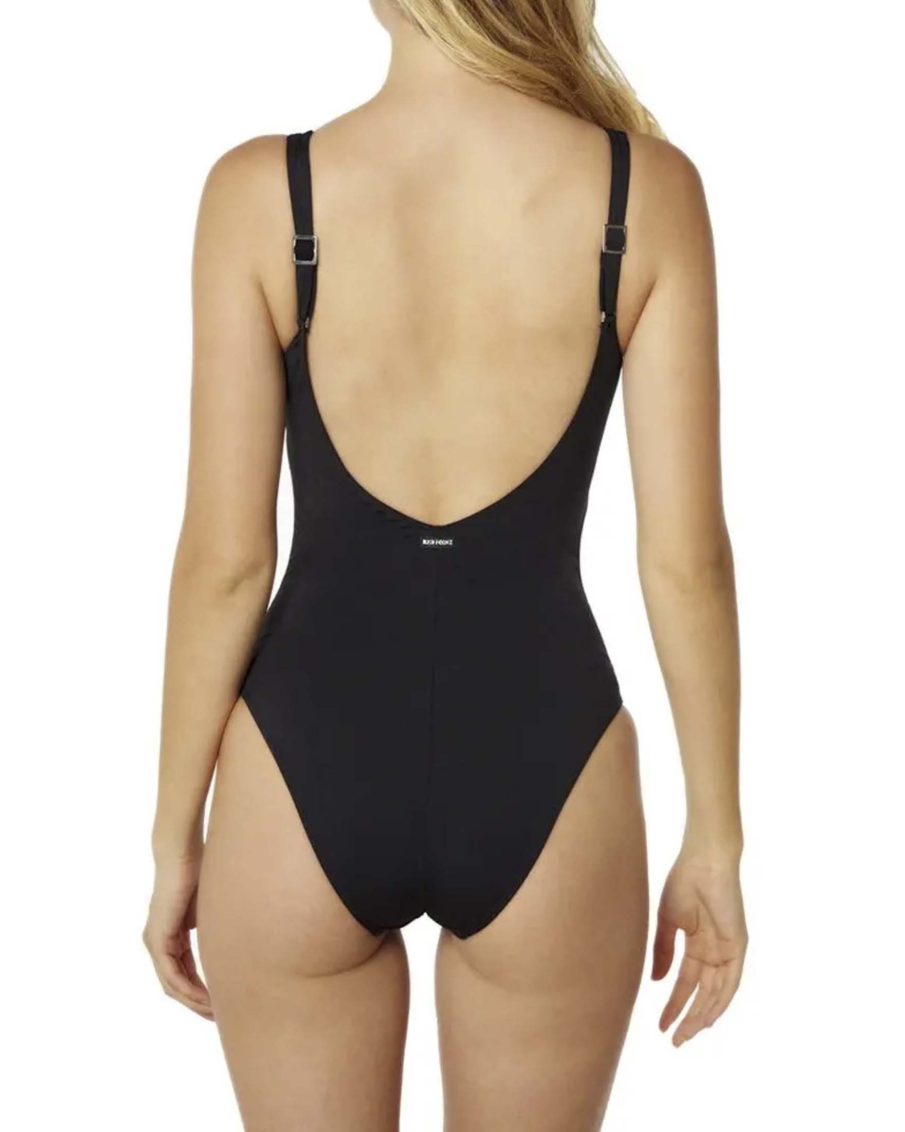 Costume intero Red Point nero con anello decorativo sullo scollo image