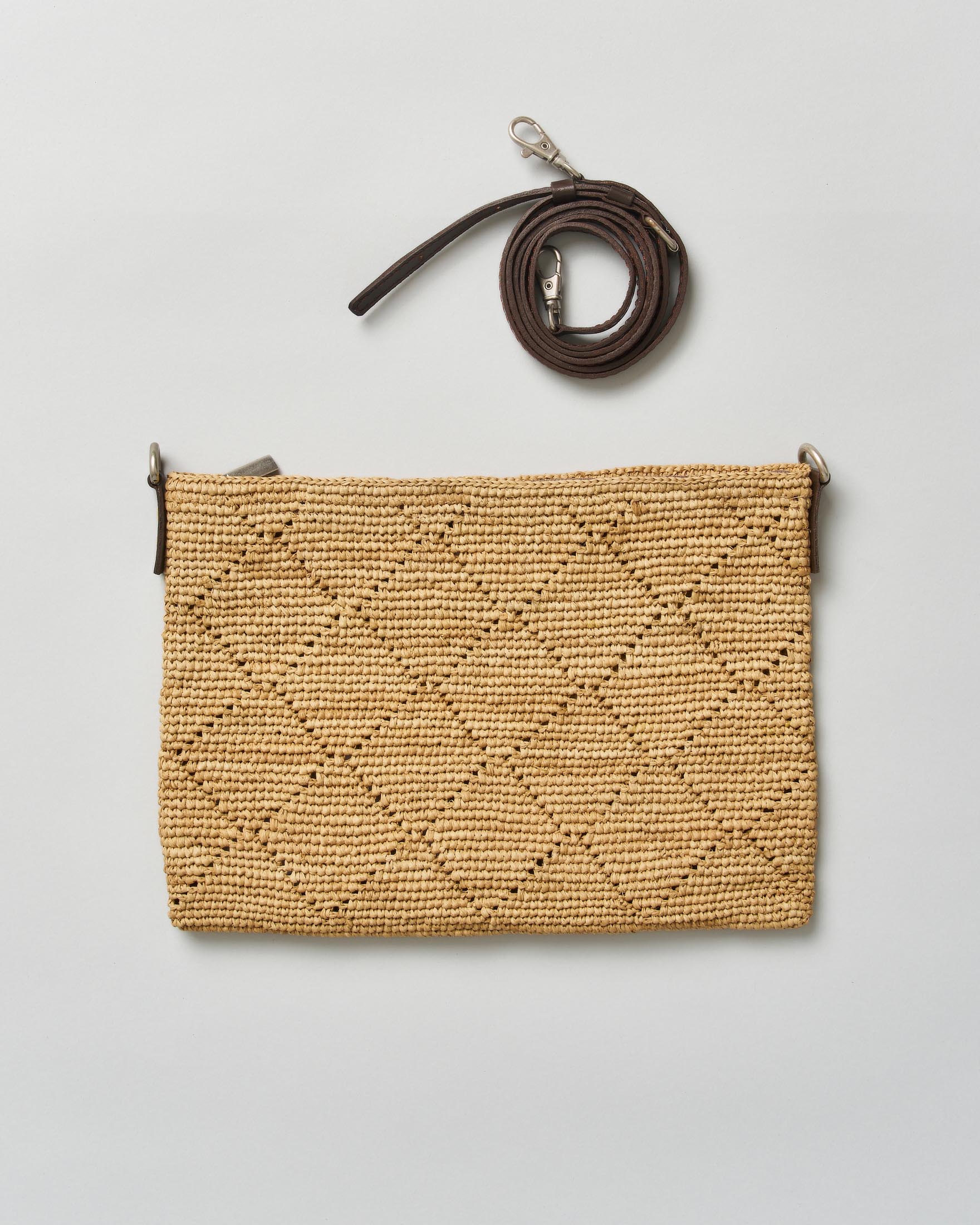 Pochette Sovani in rafia naturale con motivo a rombi image