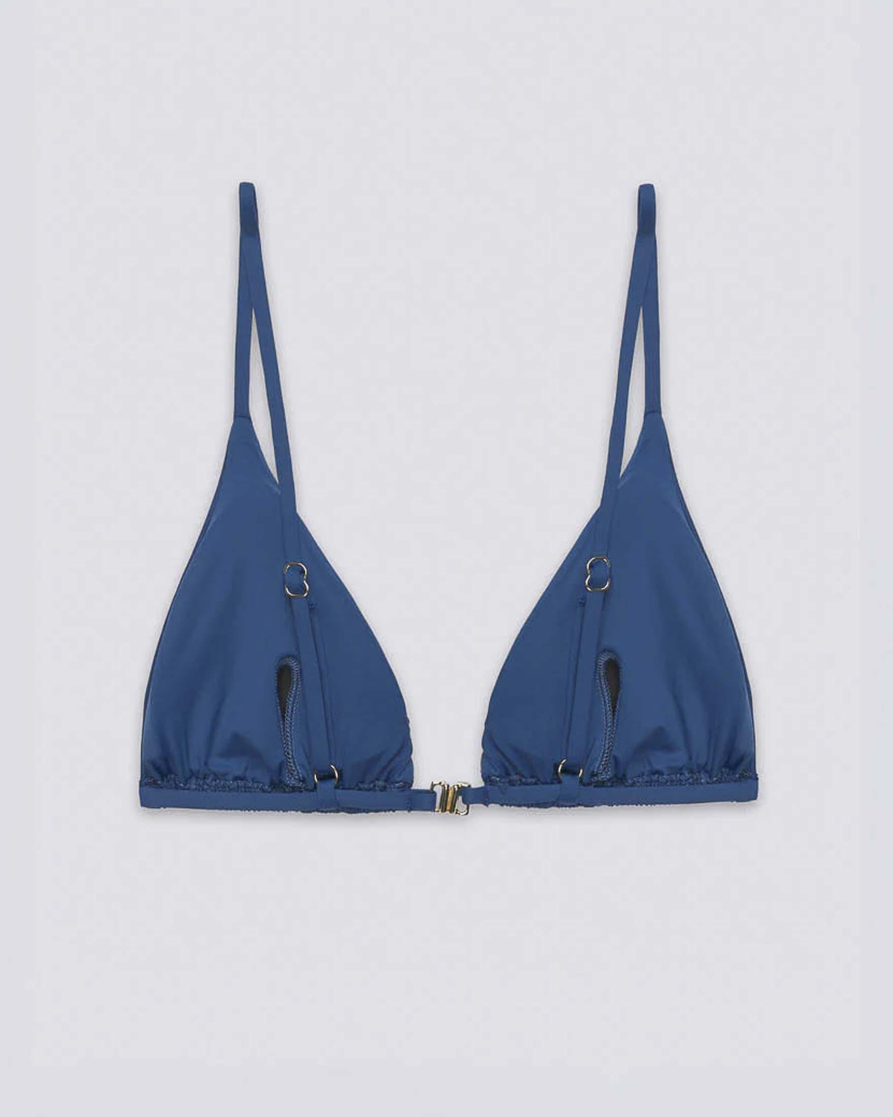 Bikini Sundek ottanio con top a triangolo imbottito e slip sgambato dotati di laccetti regolabili image