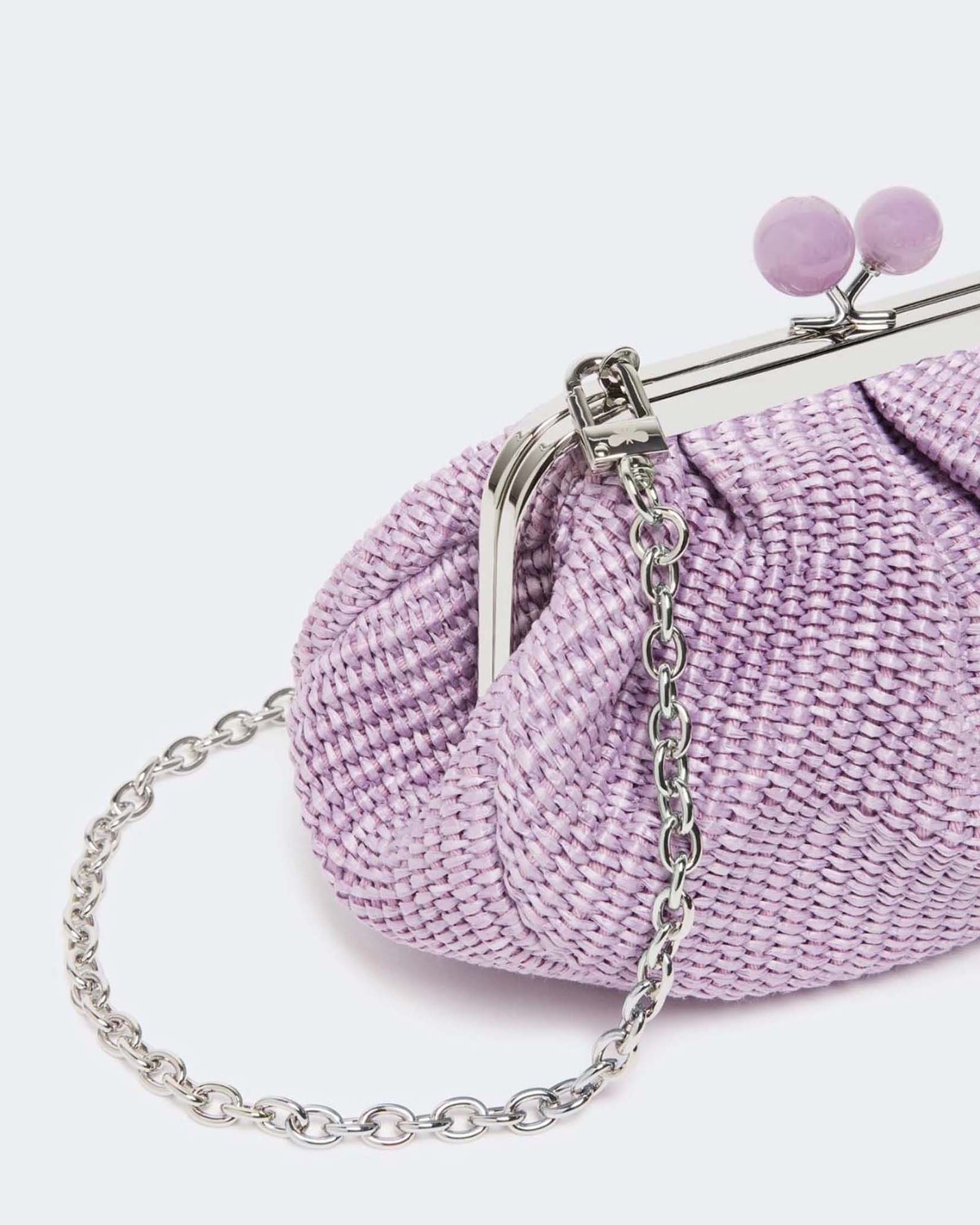 Pasticcino Bag Small Weekend Max Mara lilla in tessuto intrecciato effetto rafia image
