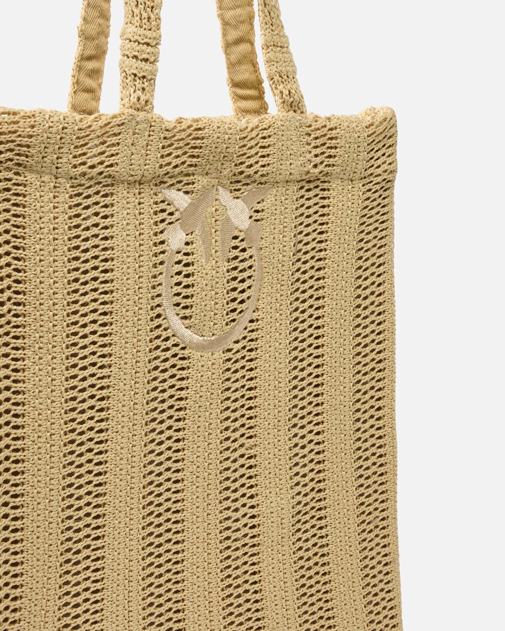 Shopper bag media Easy Tote Bag Pinko nera in rafia image