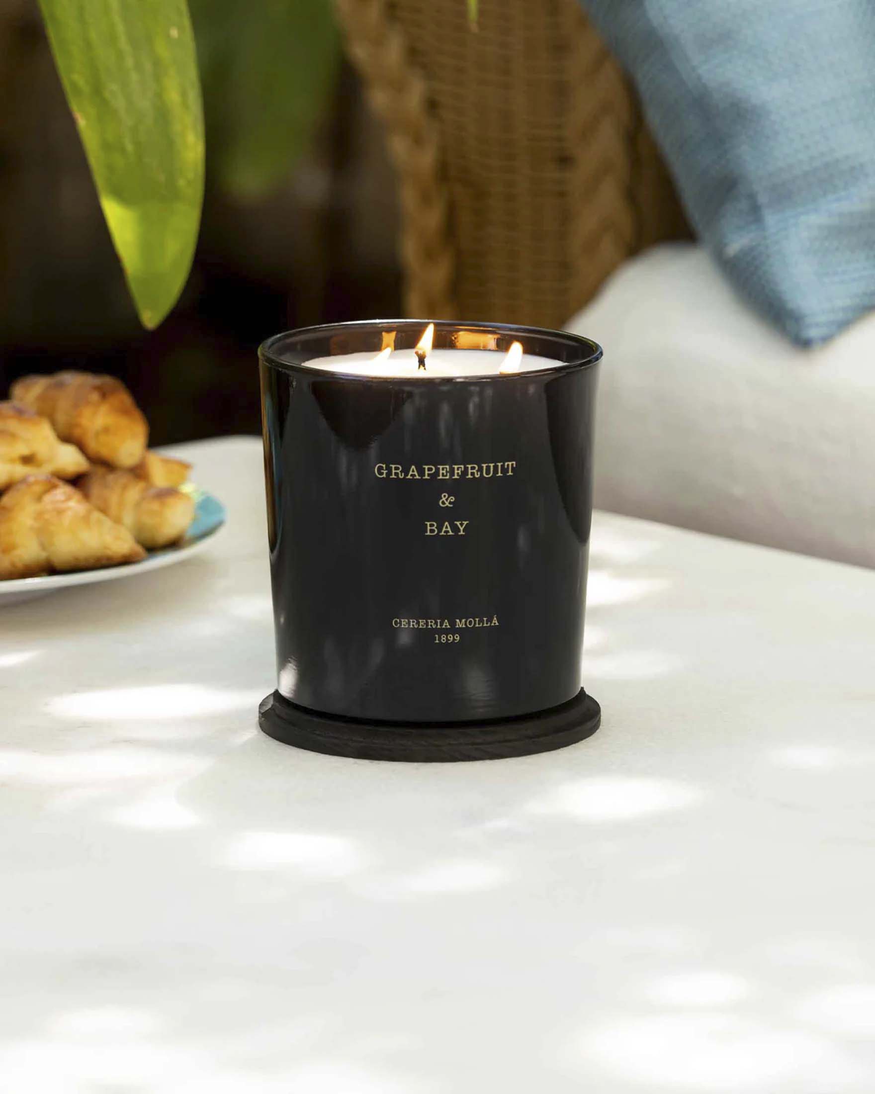 Candela Profumata Grapefruit & Bay 600 g con 3 Stoppini