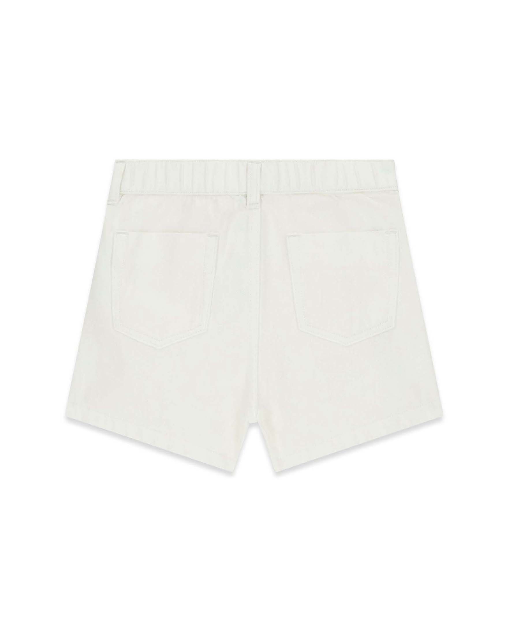 Shorts Guess bianchi in cotone a vita alta con bottoni metallici image