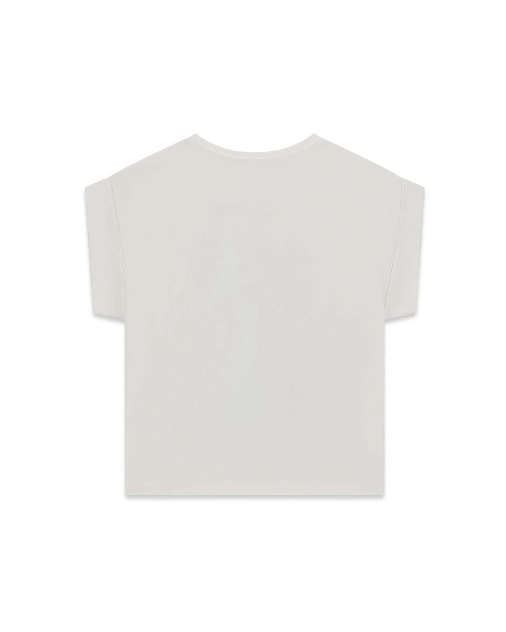 T-shirt mezza manica Guess nera in cotone con strass e logo ricamato image