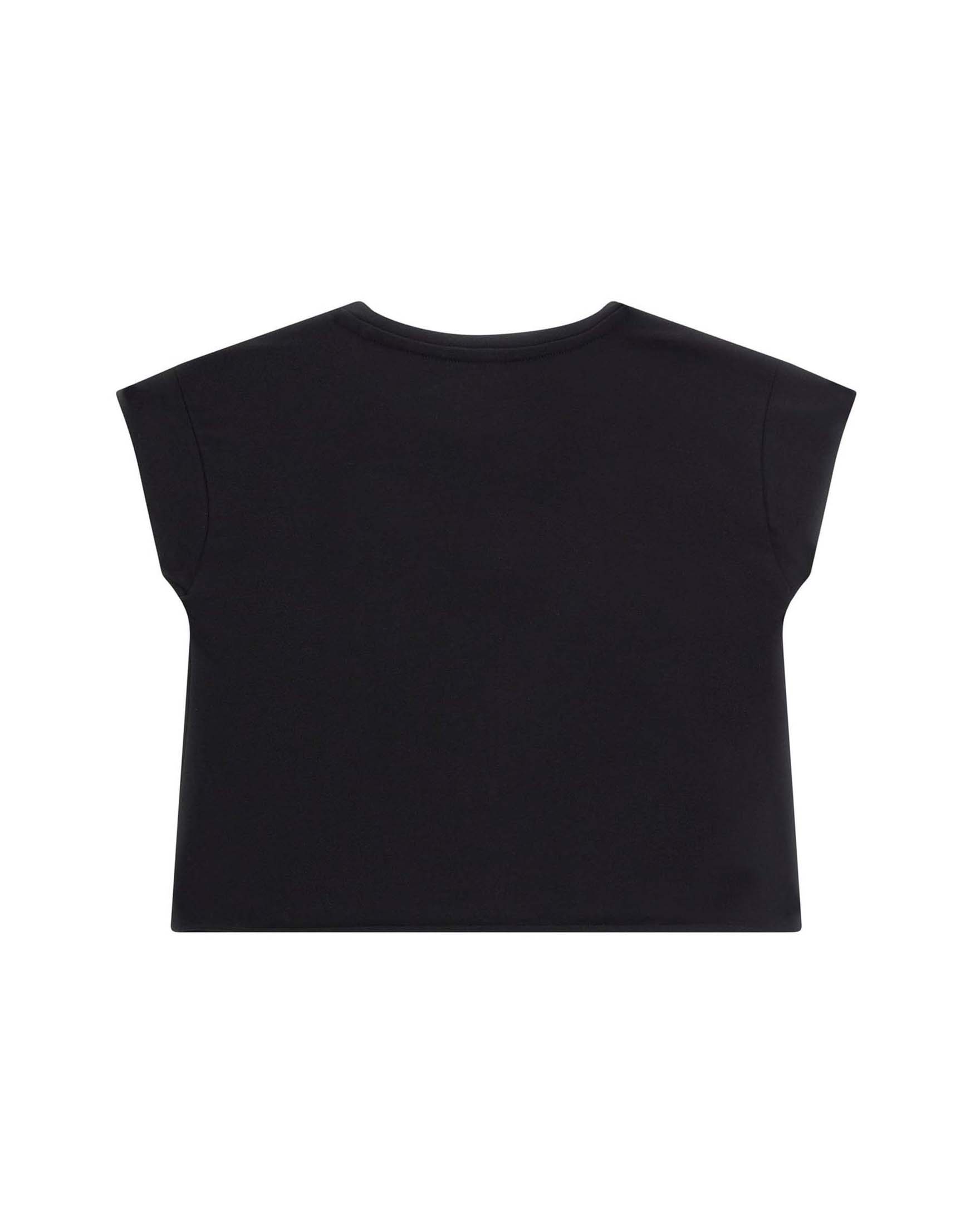 T-shirt crop Guess rosa in misto cotone con logo ricamato image