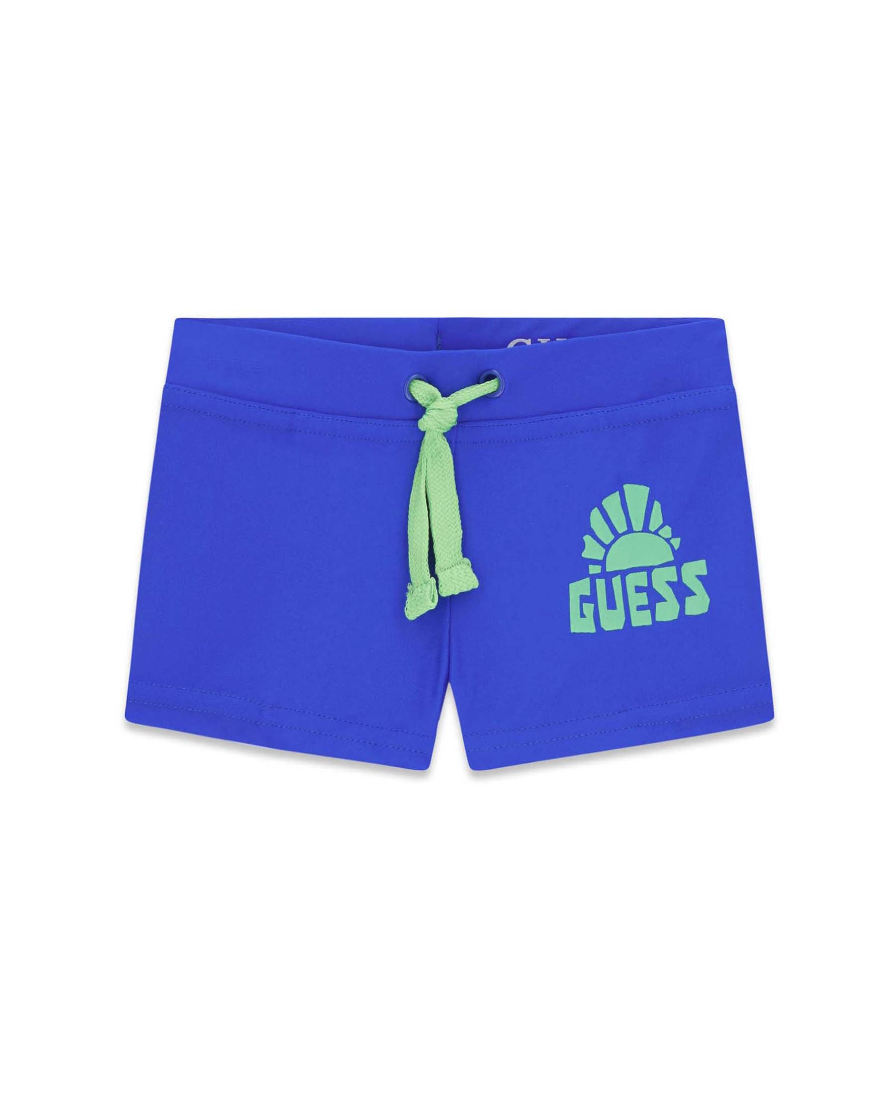 Boxer mare Guess blu in microfibra con stampa logo
