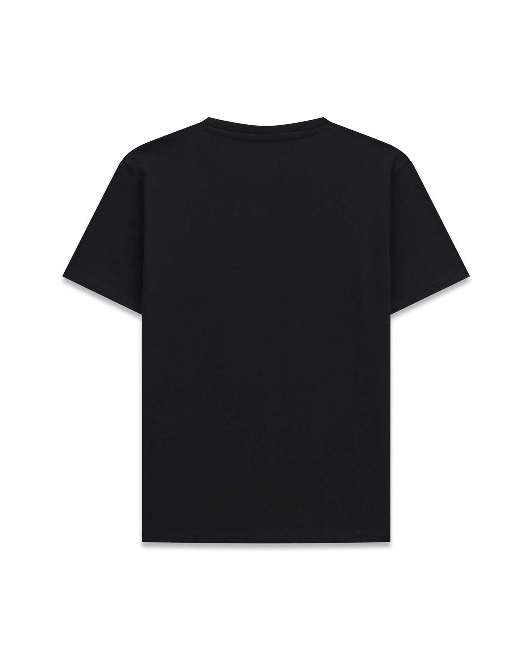 T-shirt mezza manica Guess nera in misto cotone con stampa logo image