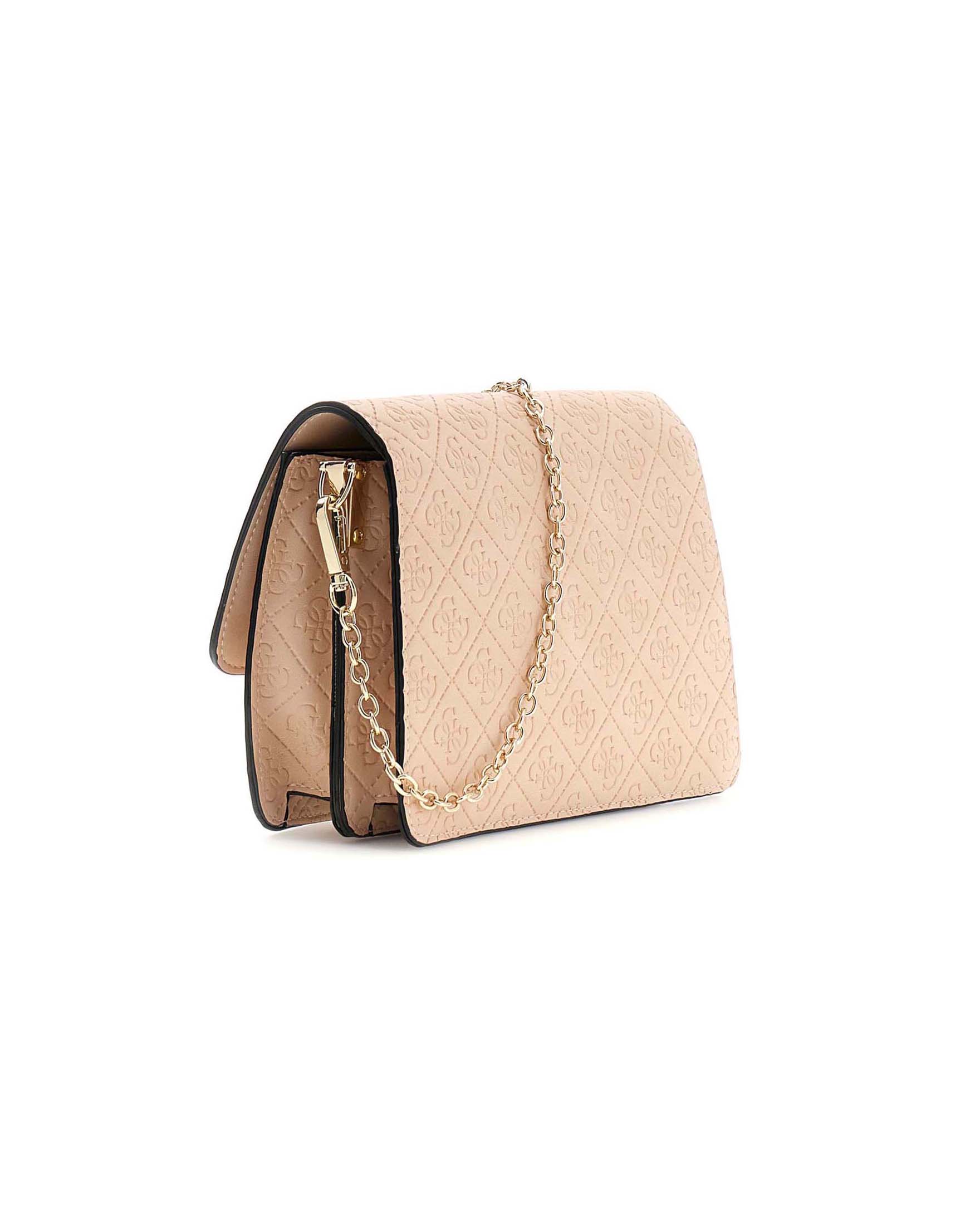 Borsa a tracolla Guess rosa in similpelle con logo 4G in rilievo image