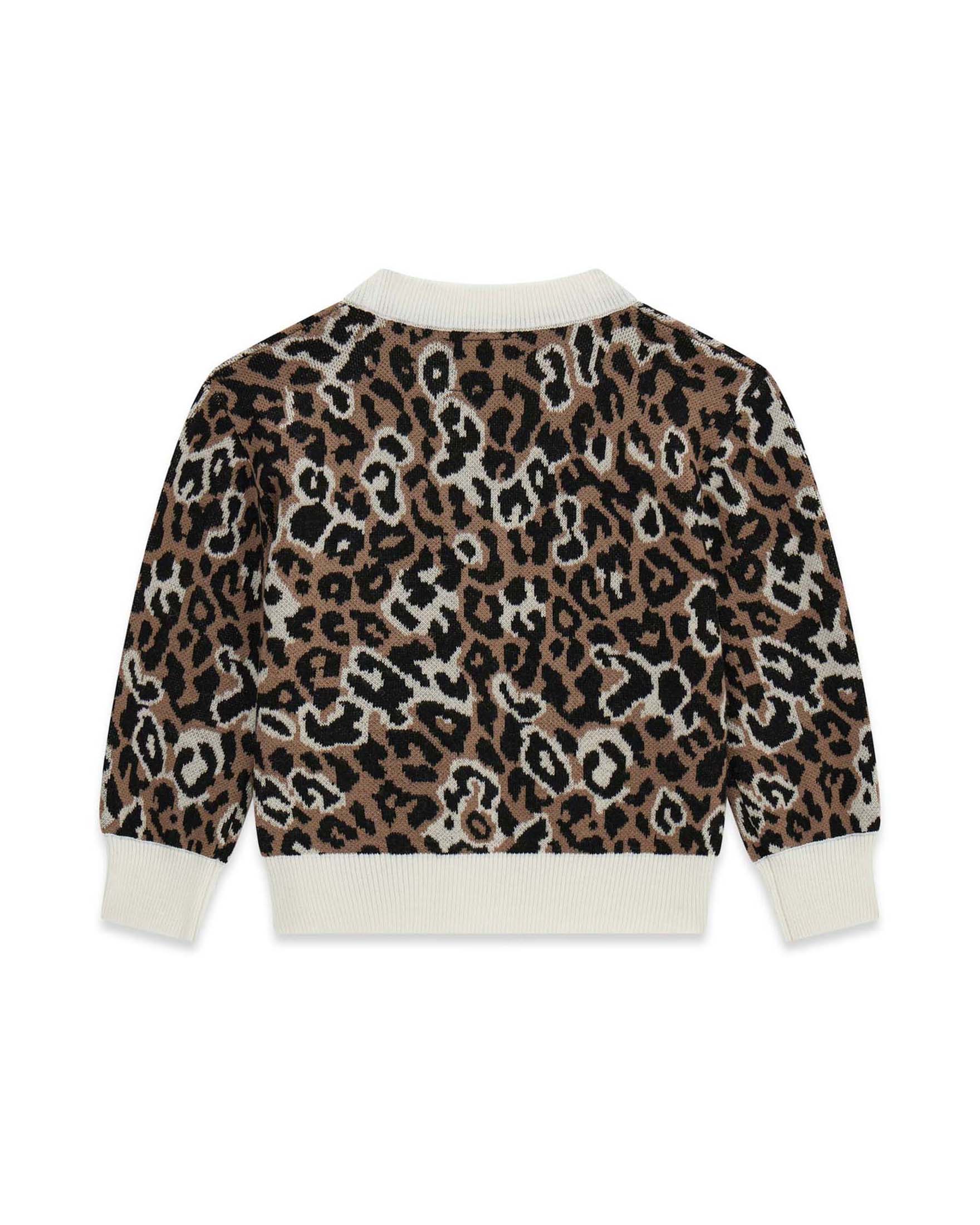Cardigan Guess maculato in misto lana con bottoni e logo ricamato image