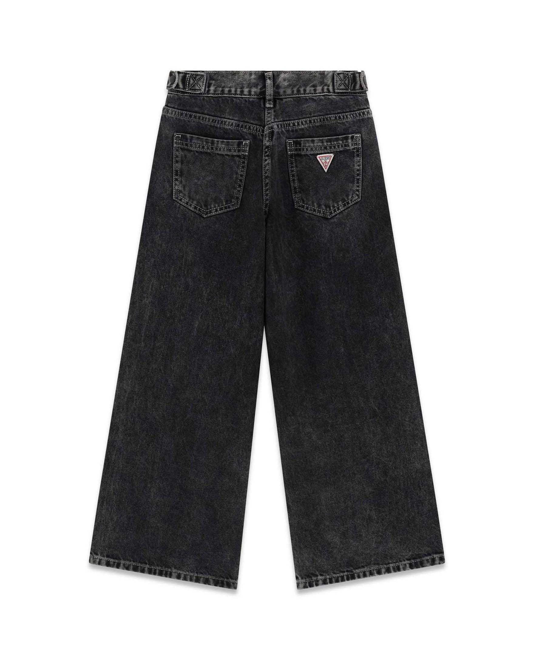 Jeans Guess neri a lavaggio scuro in cotone a gamba larga image