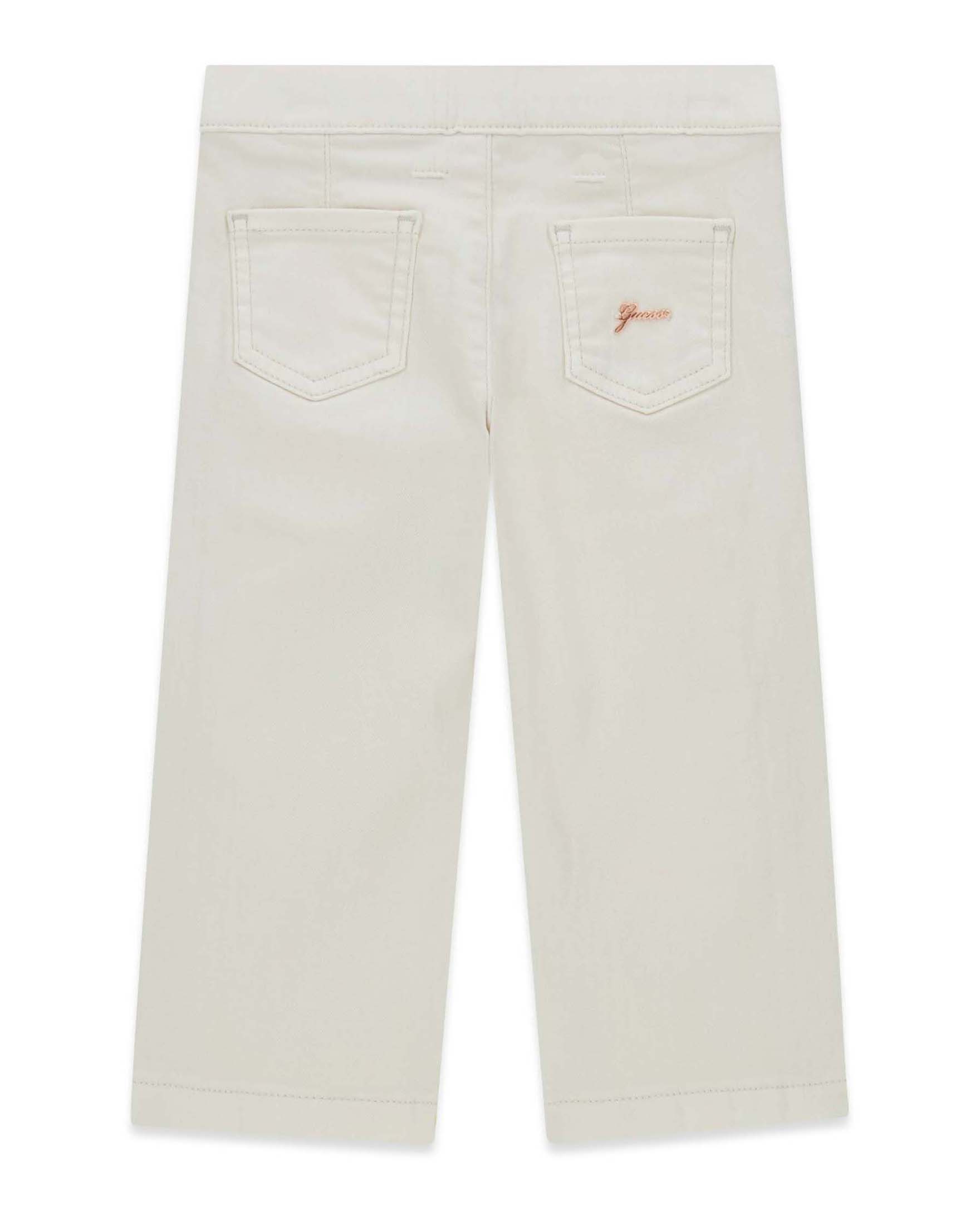 Pantaloni a gamba larga Guess beige in misto cotone con bottoni image