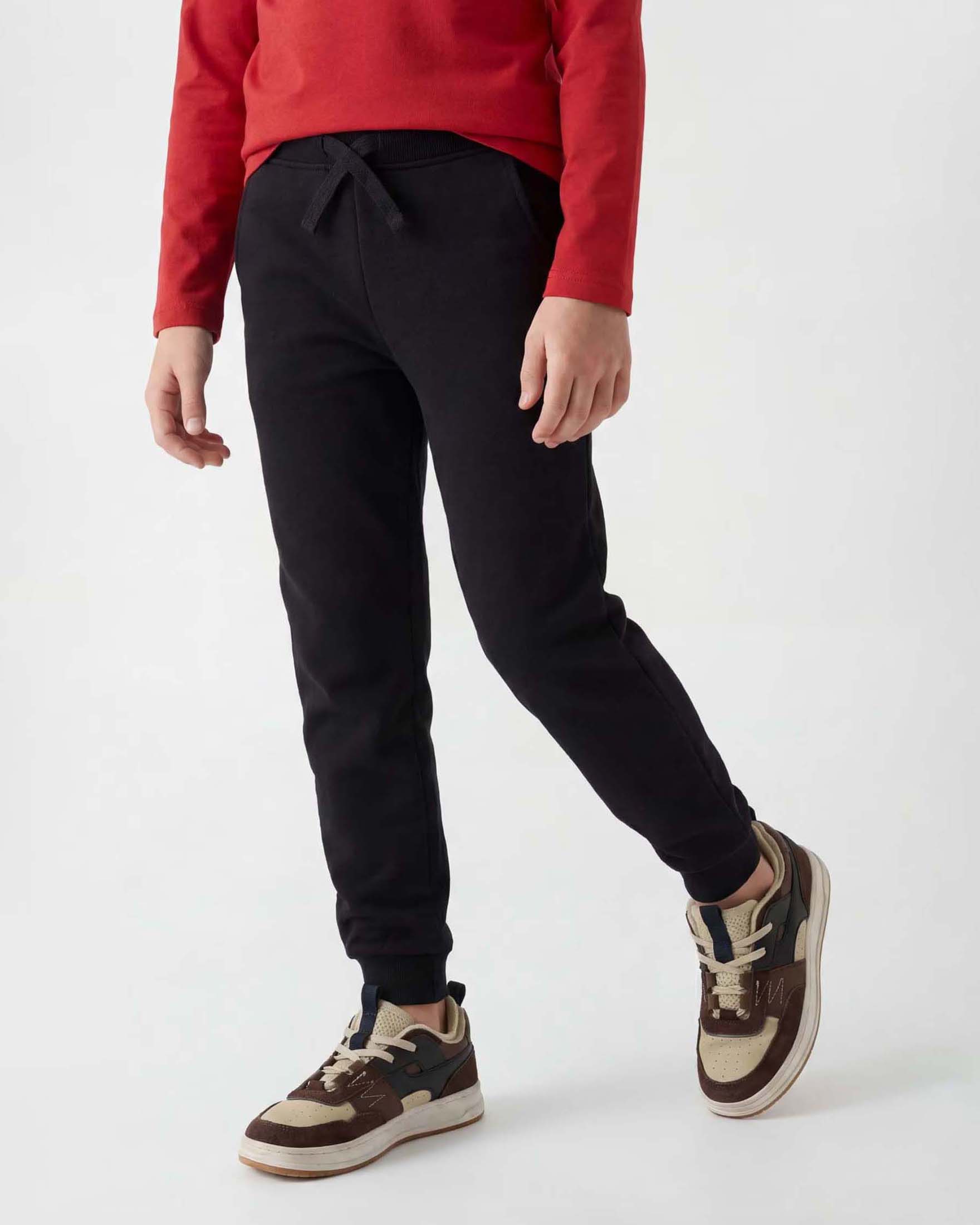 Pantaloni in felpa Guess neri in cotone con logo stampato