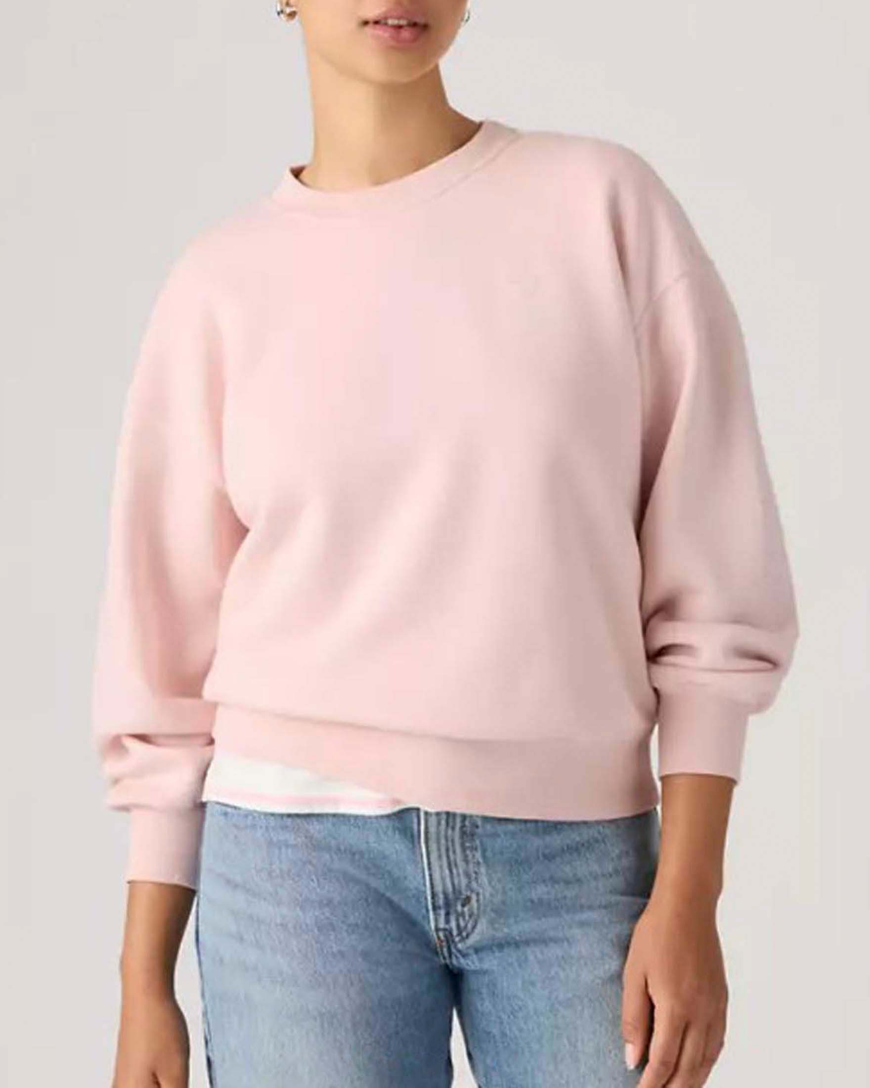 Felpa girocollo Levi's rosa in misto cotone con interno garzato